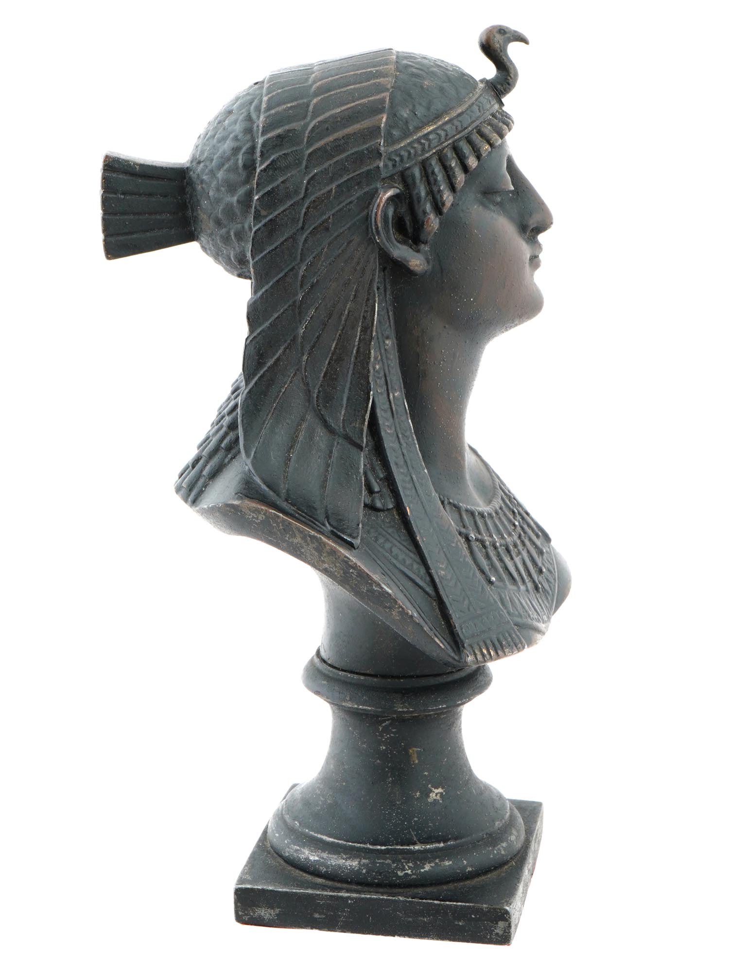 ART DECO EGYPTIAN REVIVAL CAST IRON FEMALE BUST PIC-2