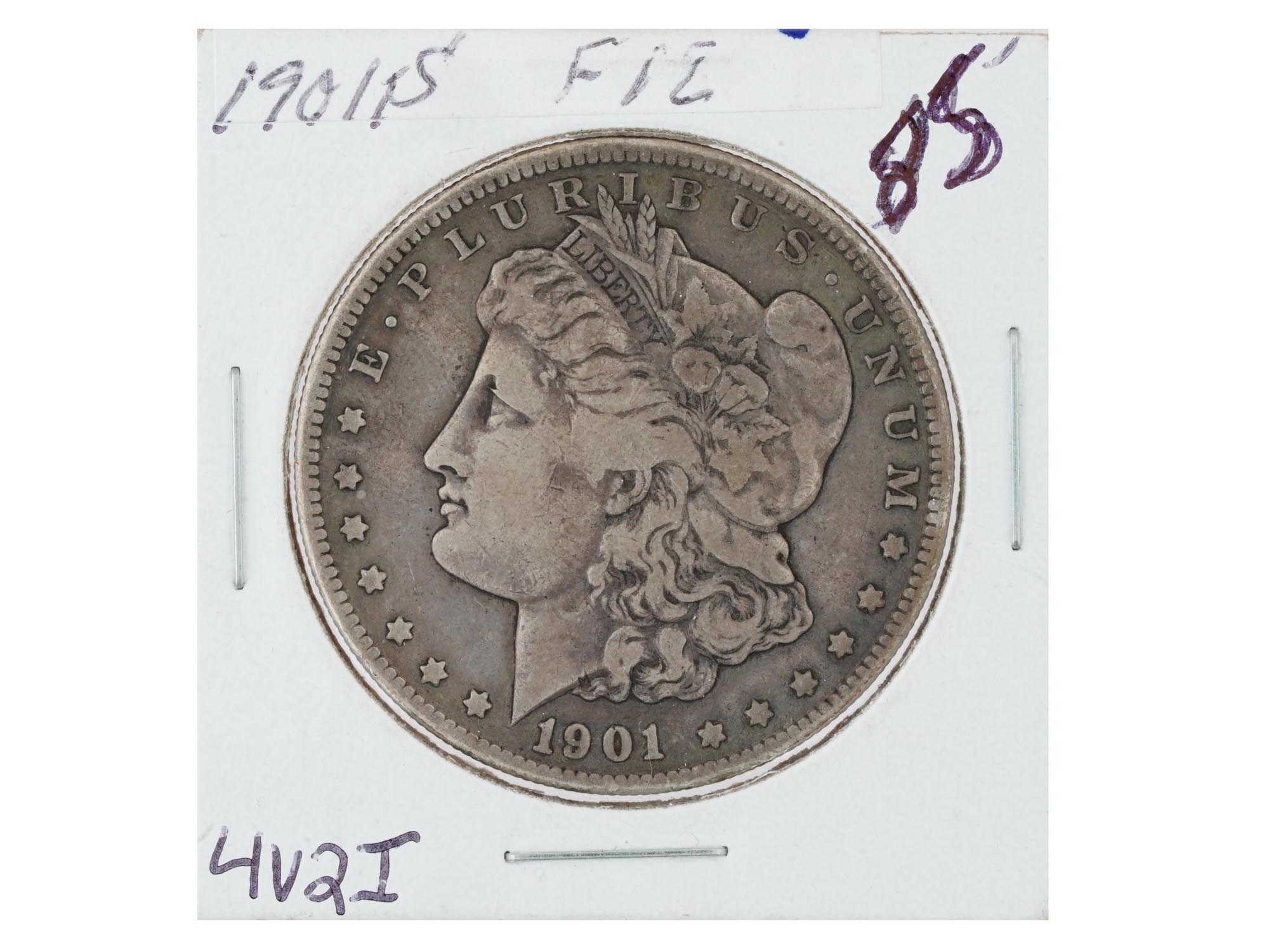 ANTIQUE 1901 US MINT MORGAN DOLLAR SILVER COIN PIC-0