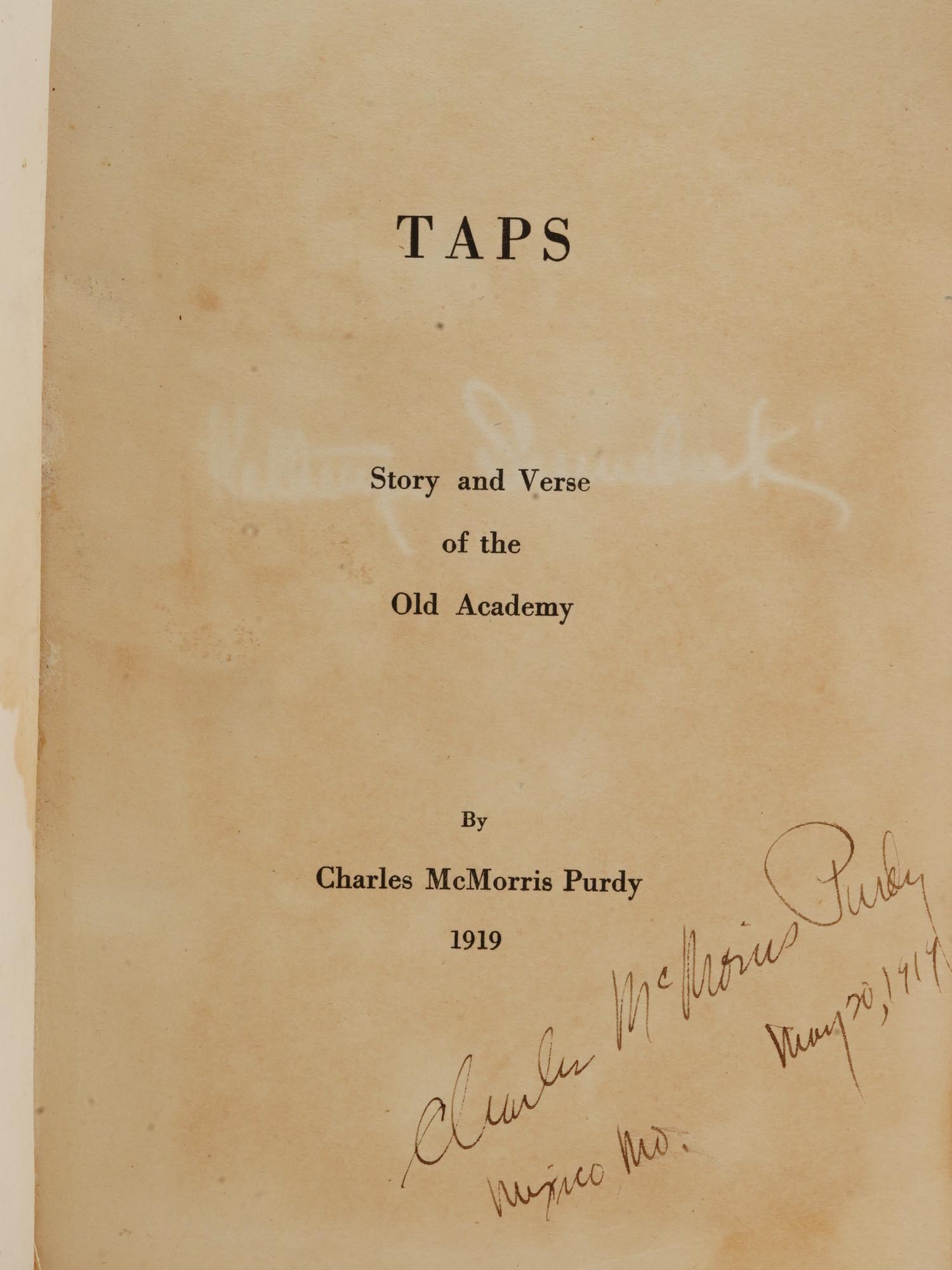 1919 ANTIQUE CHARLES MCMORRIS TAPS BOOK SIGNED PIC-8