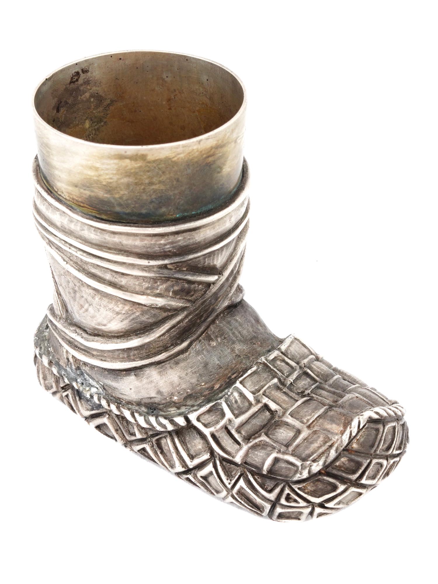 RUSSIAN 84 SILVER FOOT LAPOT SHAPE SHOT CUP PIC-0