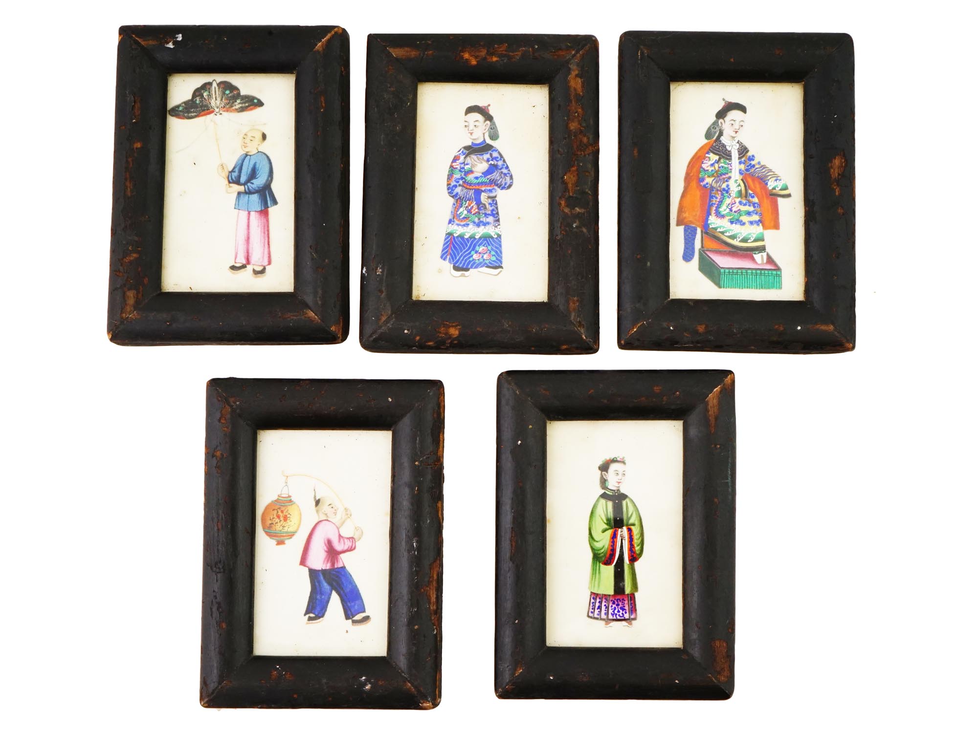 ANTIQUE CHINESE QING PORTRAIT GOUACHE PAINTINGS PIC-0