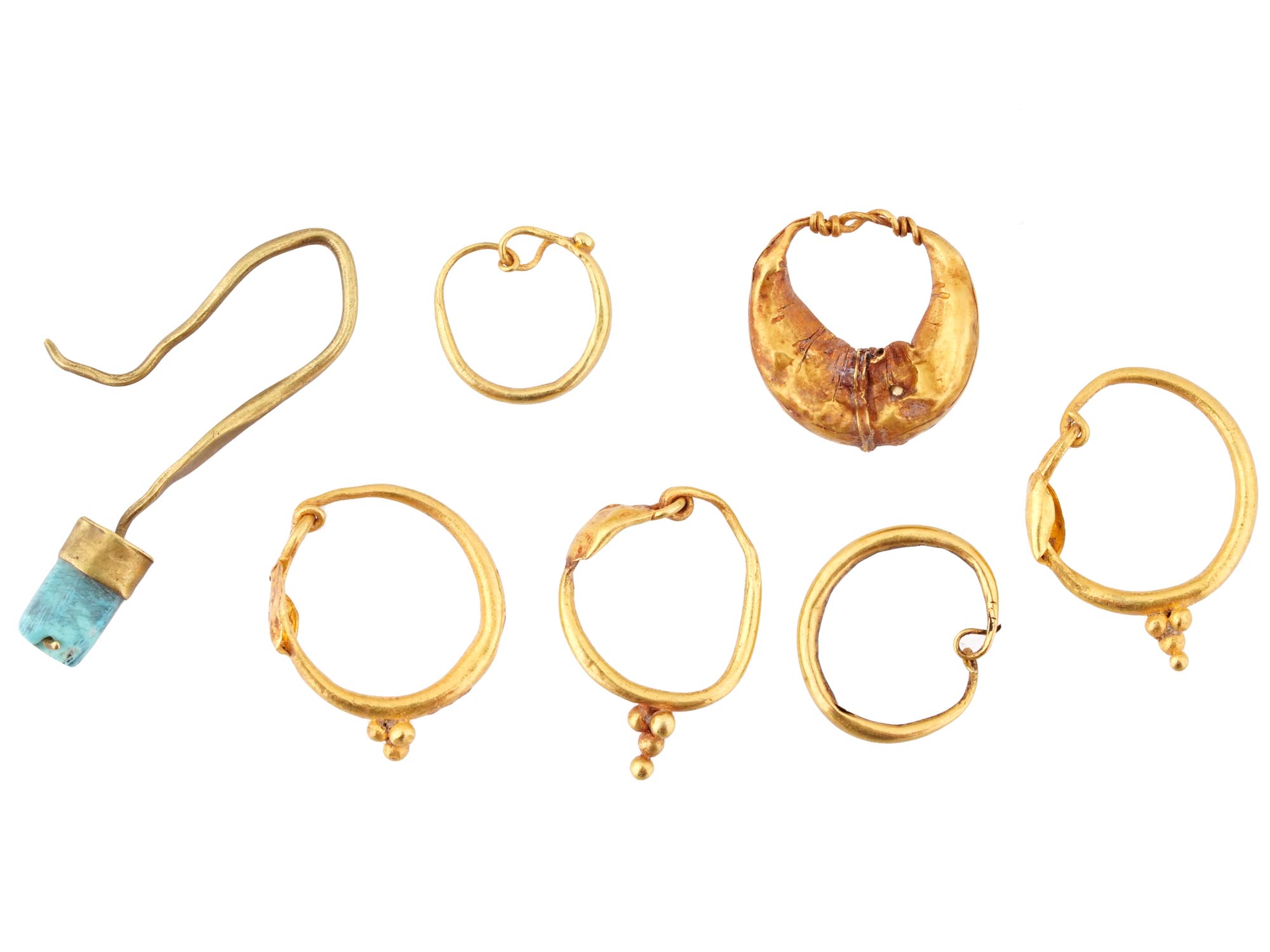 GROUP OF ANCIENT ROMAN EMPIRE GOLD EARRINGS PIC-1