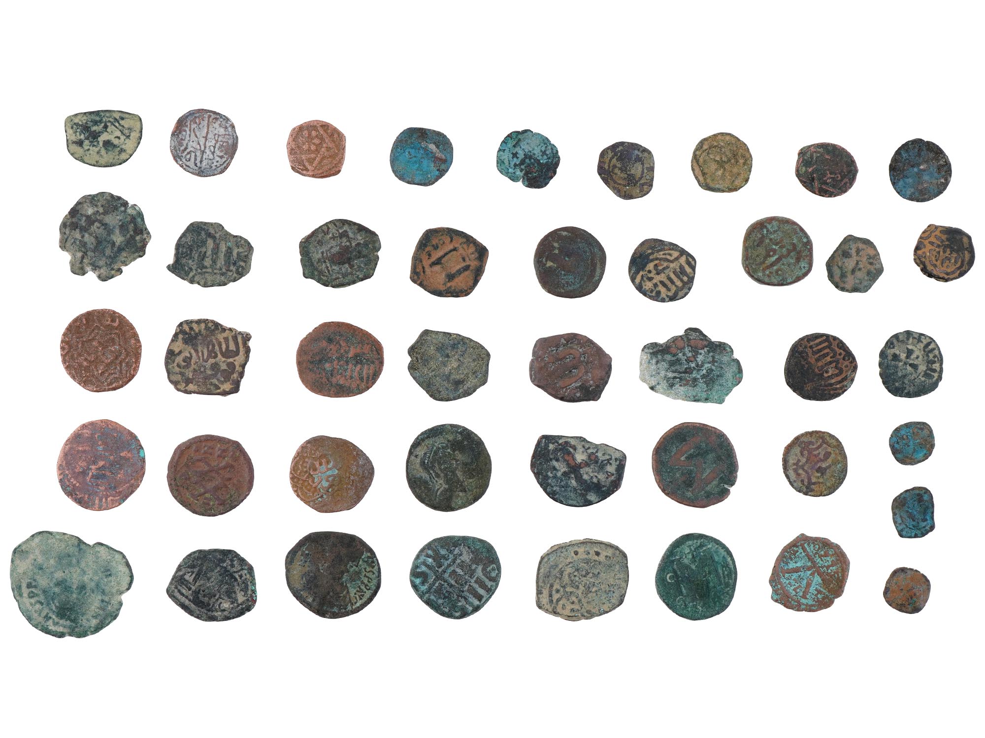 COLLECTION OF ANCIENT BYZANTINE BRONZE COINS PIC-2