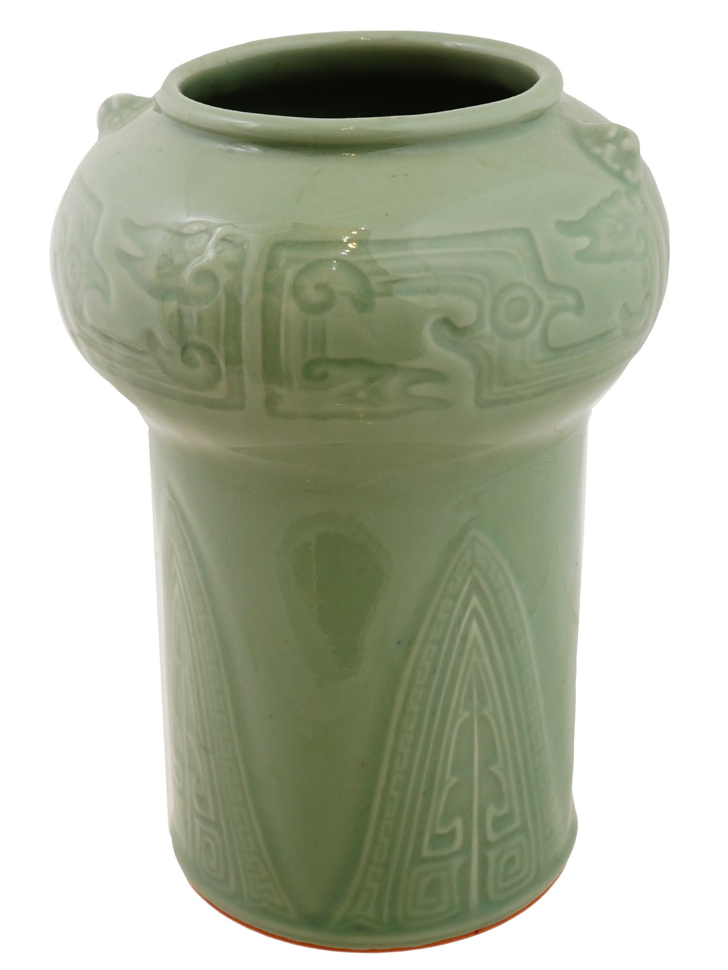 KOREAN UNUSUAL FORM CELADON GLAZED PORCELAIN VASE PIC-0