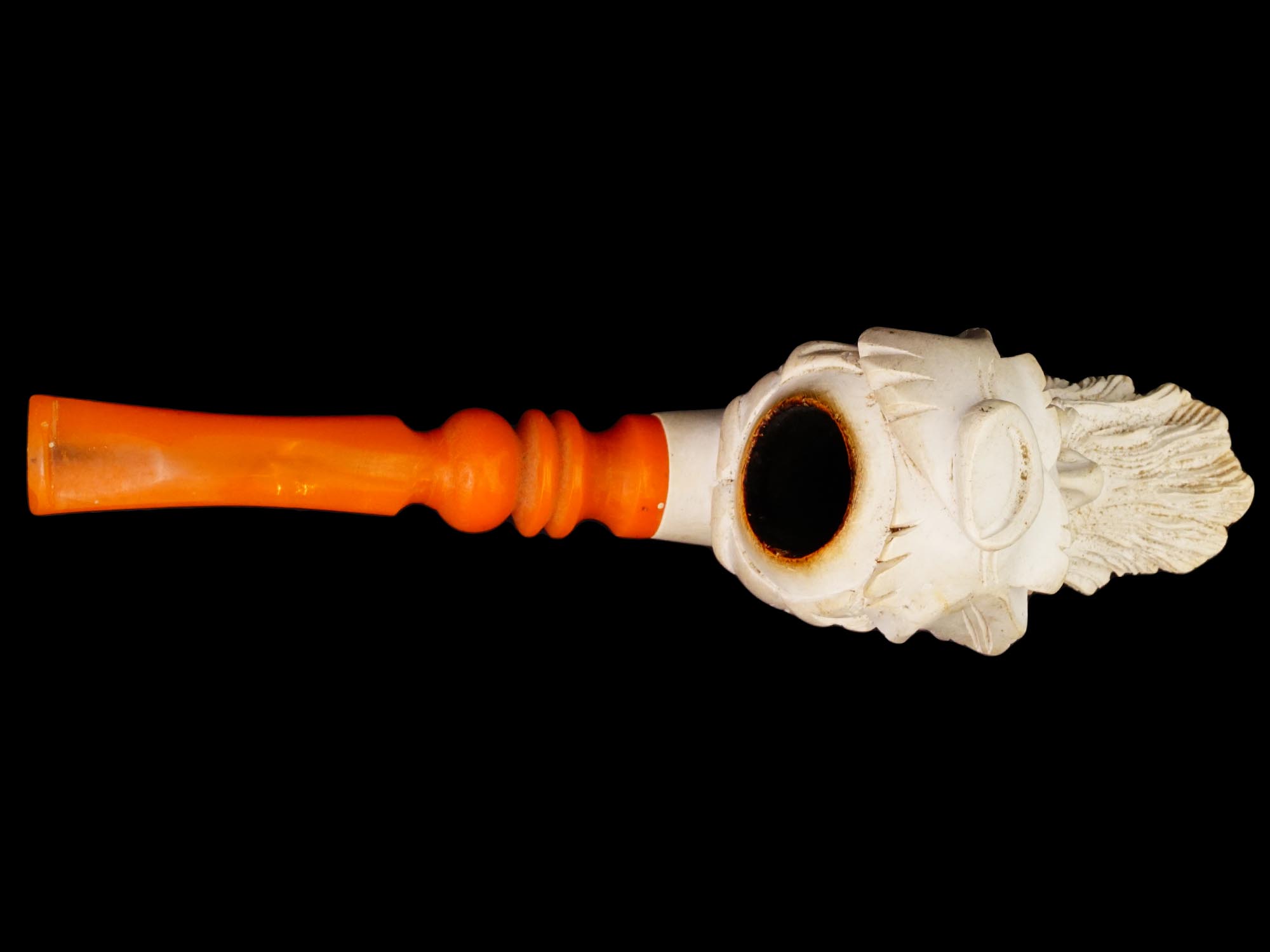 LARGE TURKISH HAND CARVED BLOCK MEERSCHAUM PIPE PIC-5