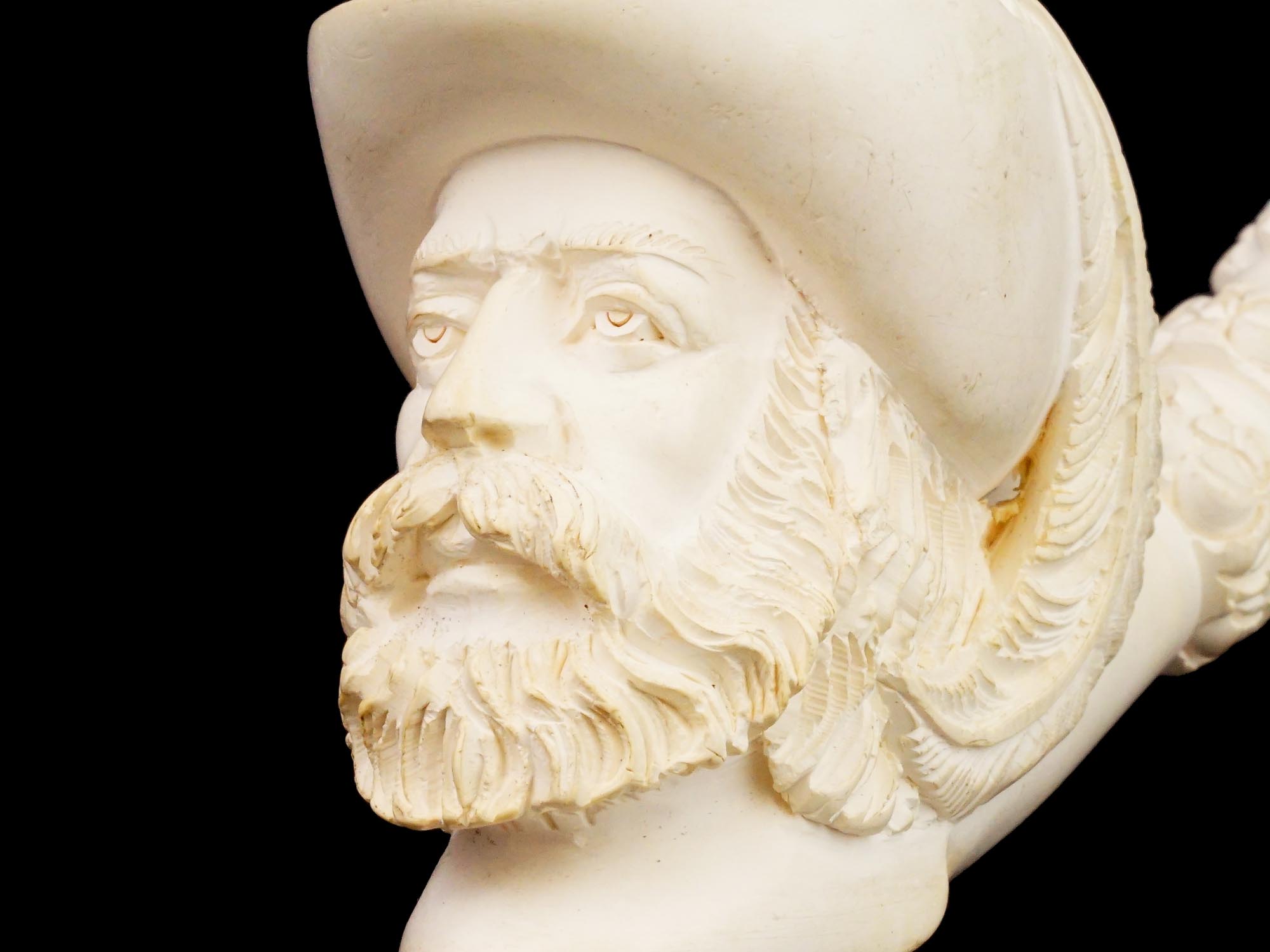 TURKISH ELONGATED CARVED MEERSCHAUM CHIBOUK PIPE PIC-6