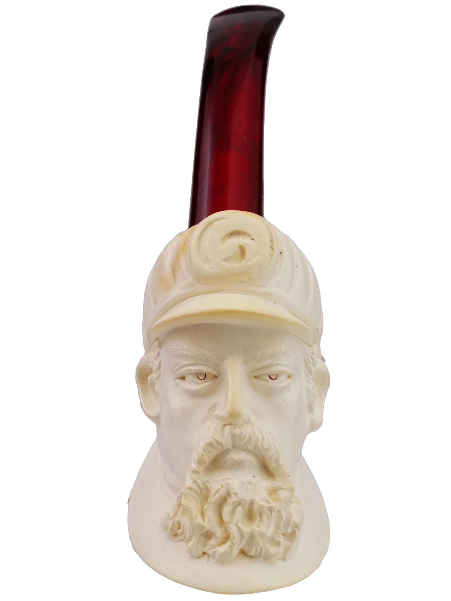 LARGE TURKISH HAND CARVED BLOCK MEERSCHAUM PIPE PIC-5