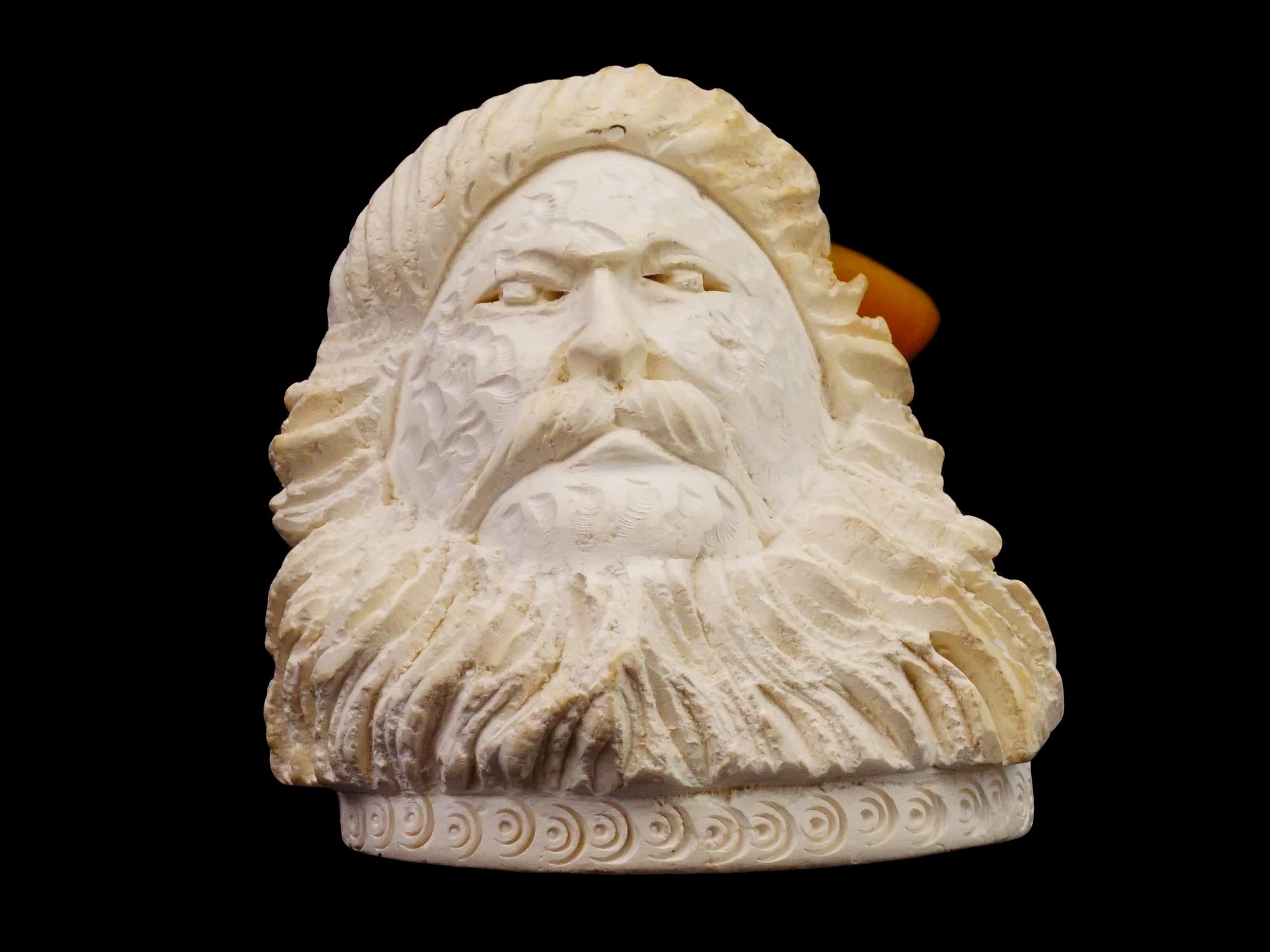 LARGE TURKISH HAND CARVED BLOCK MEERSCHAUM PIPE PIC-5