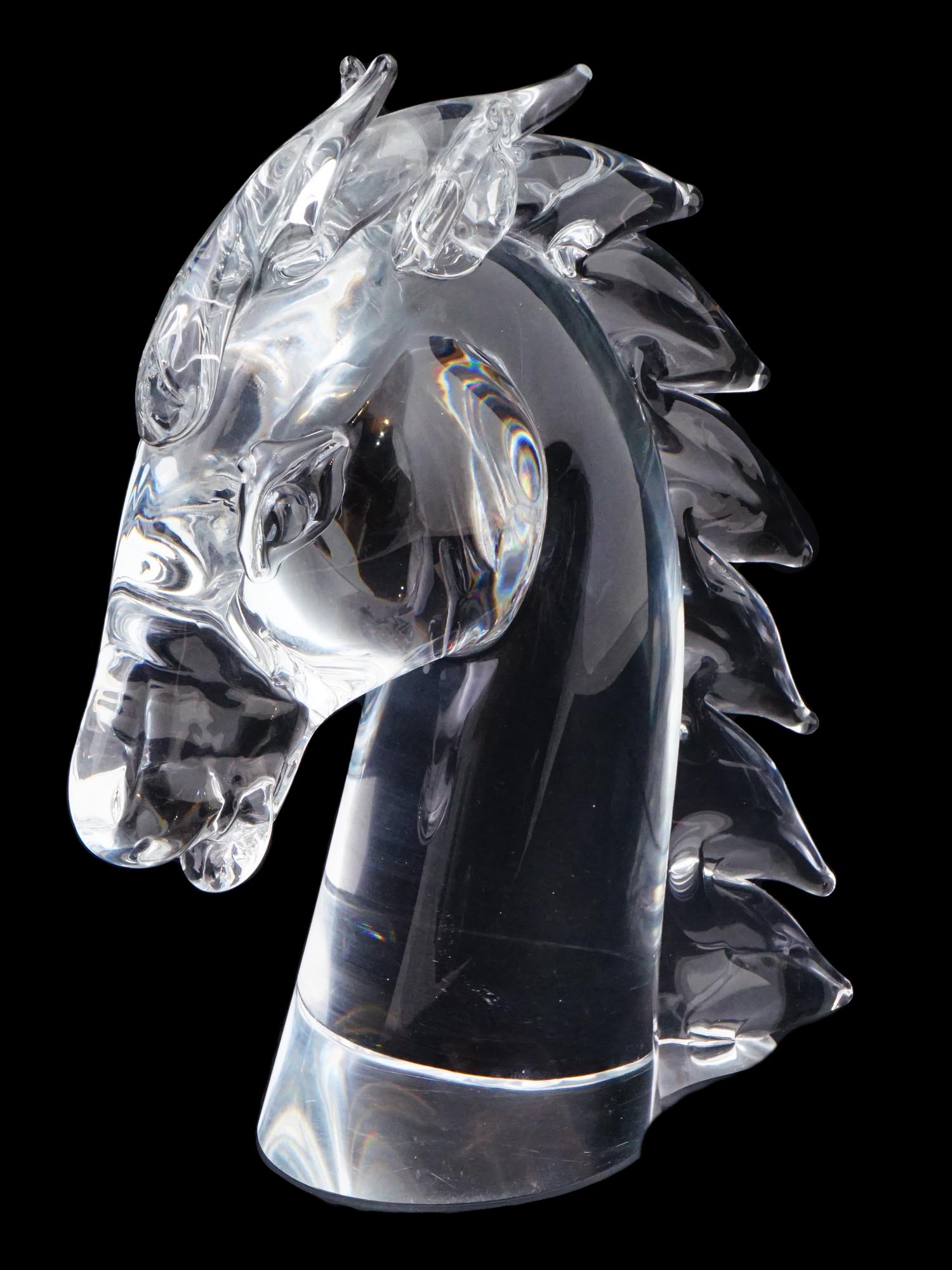 VTG FEDERAL STYLE ART GLASS HORSE HEAD SCULPTURE PIC-0