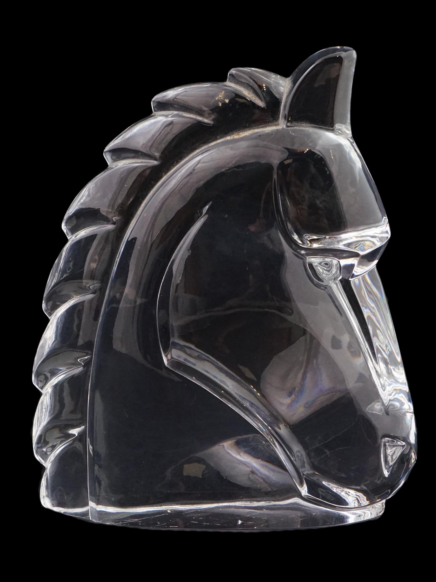 VTG FEDERAL STYLE ART GLASS HORSE HEAD SCULPTURE PIC-1