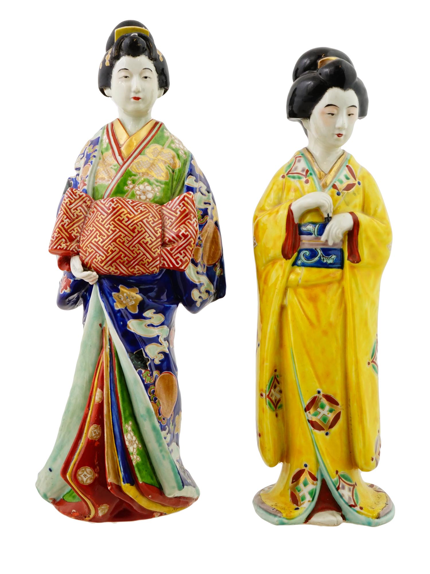 PAIR OF JAPANESE IMARI GEISHA PORCELAIN FIGURINES PIC-1