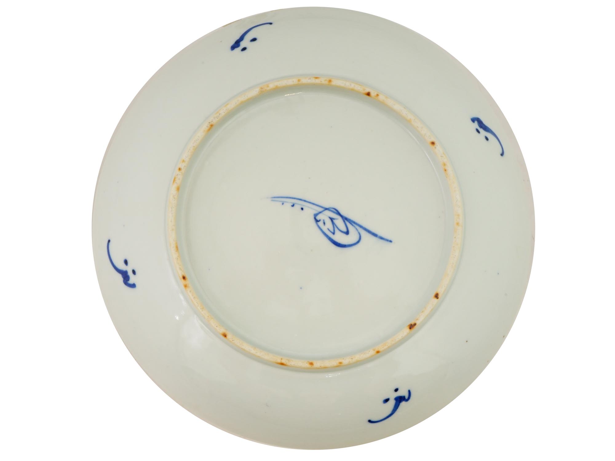 19TH CEN CHINESE EXPORT BLUE WHITE PORCELAIN PLATE PIC-2