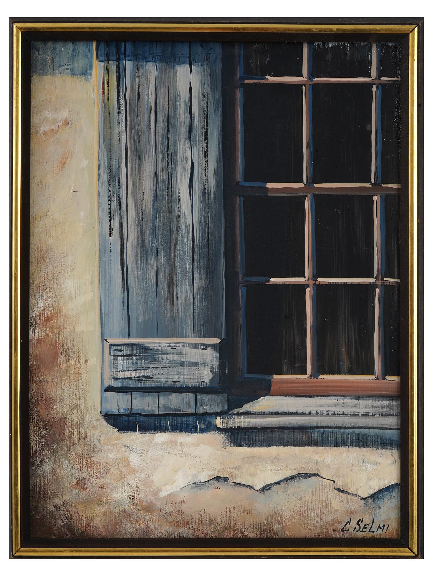 AMERICAN WINDOW ACRYLIC PAINTING BY CHARLES R SELMI PIC-0