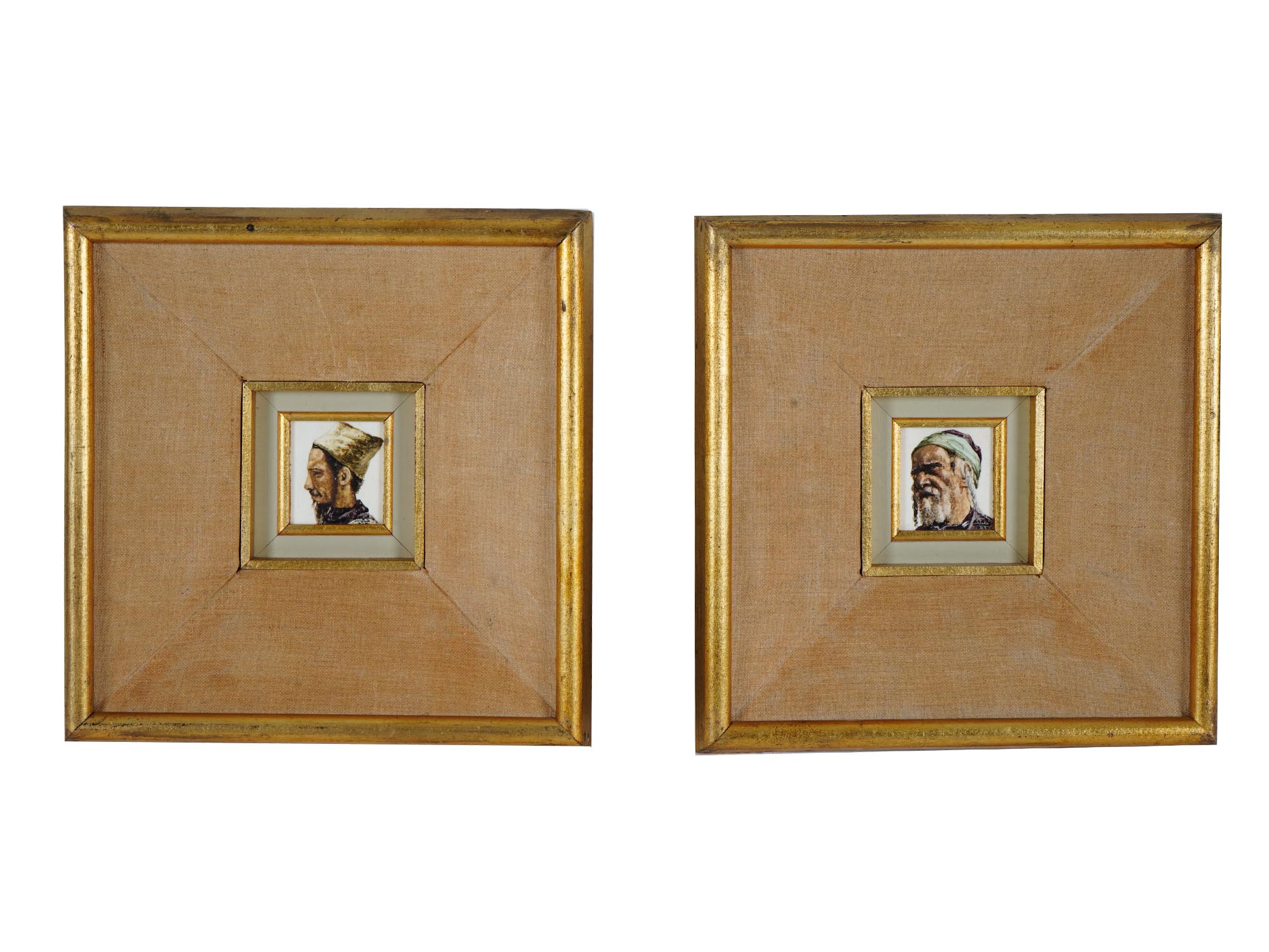 MINI JUDAICA PORTRAIT OIL ON PORCELAIN PAINTINGS PIC-0