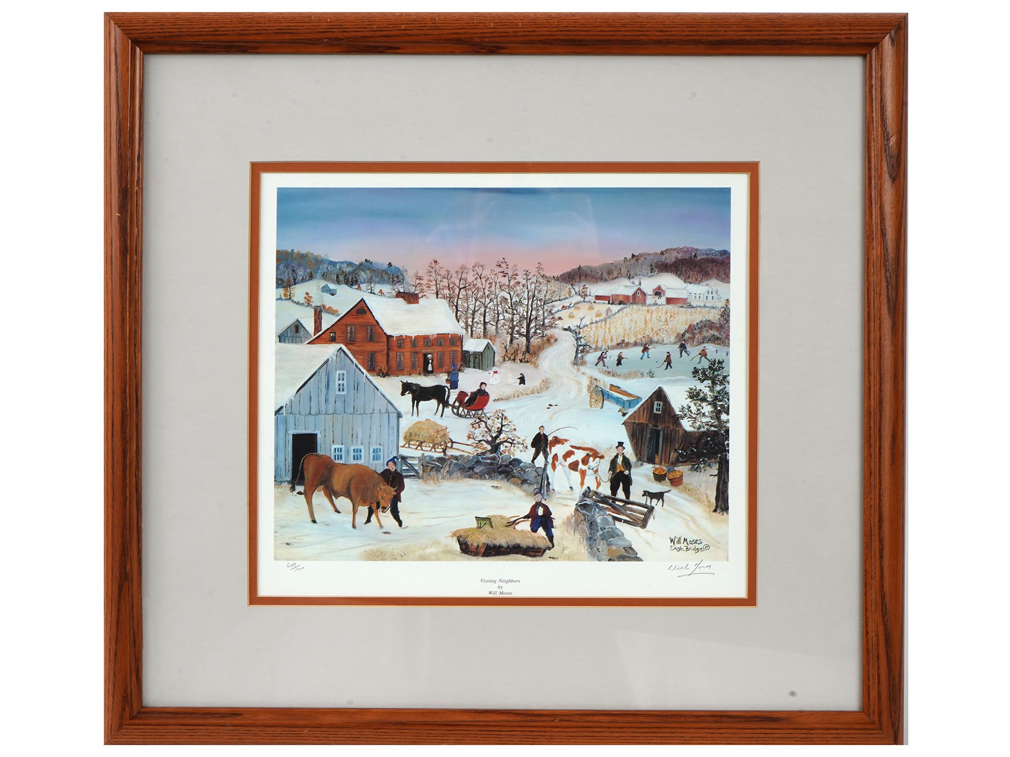 LTD AMERICAN WINTER COLOR LITHOGRAPH BY WILL MOSES PIC-0