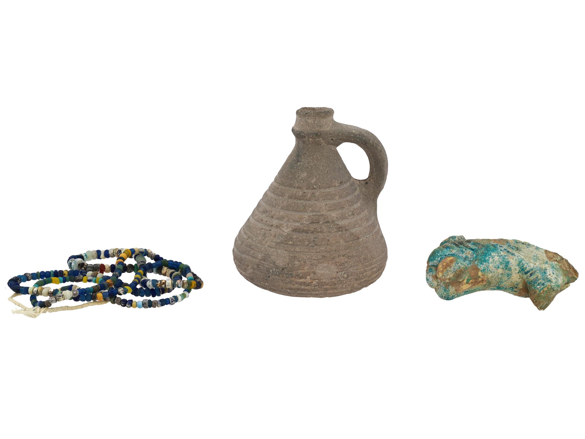 ANCIENT ROMAN BYZANTINE POTTERY AND GLASS ITEMS PIC-0