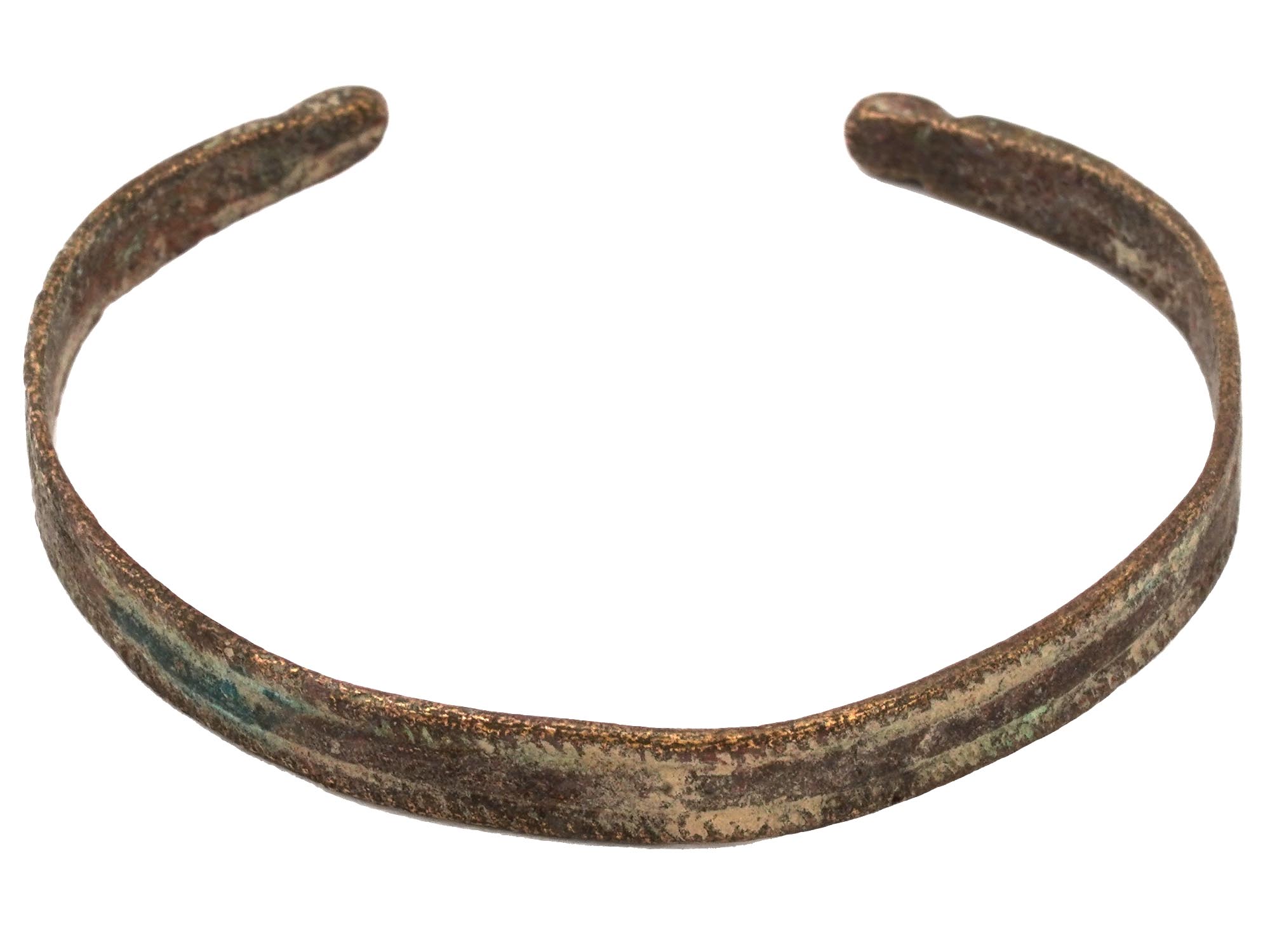 GROUP OF ANCIENT BRONZE WRAP AND OPEN BANGLE BRACELETS PIC-6