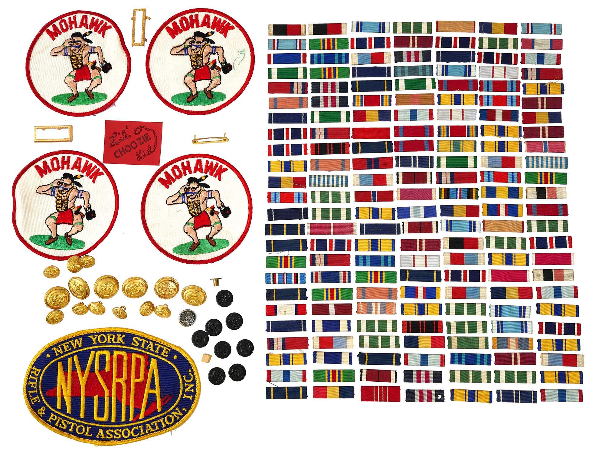 COLLECTION OF AMERICAN STRIPES PINS AND BUTTONS PIC-0