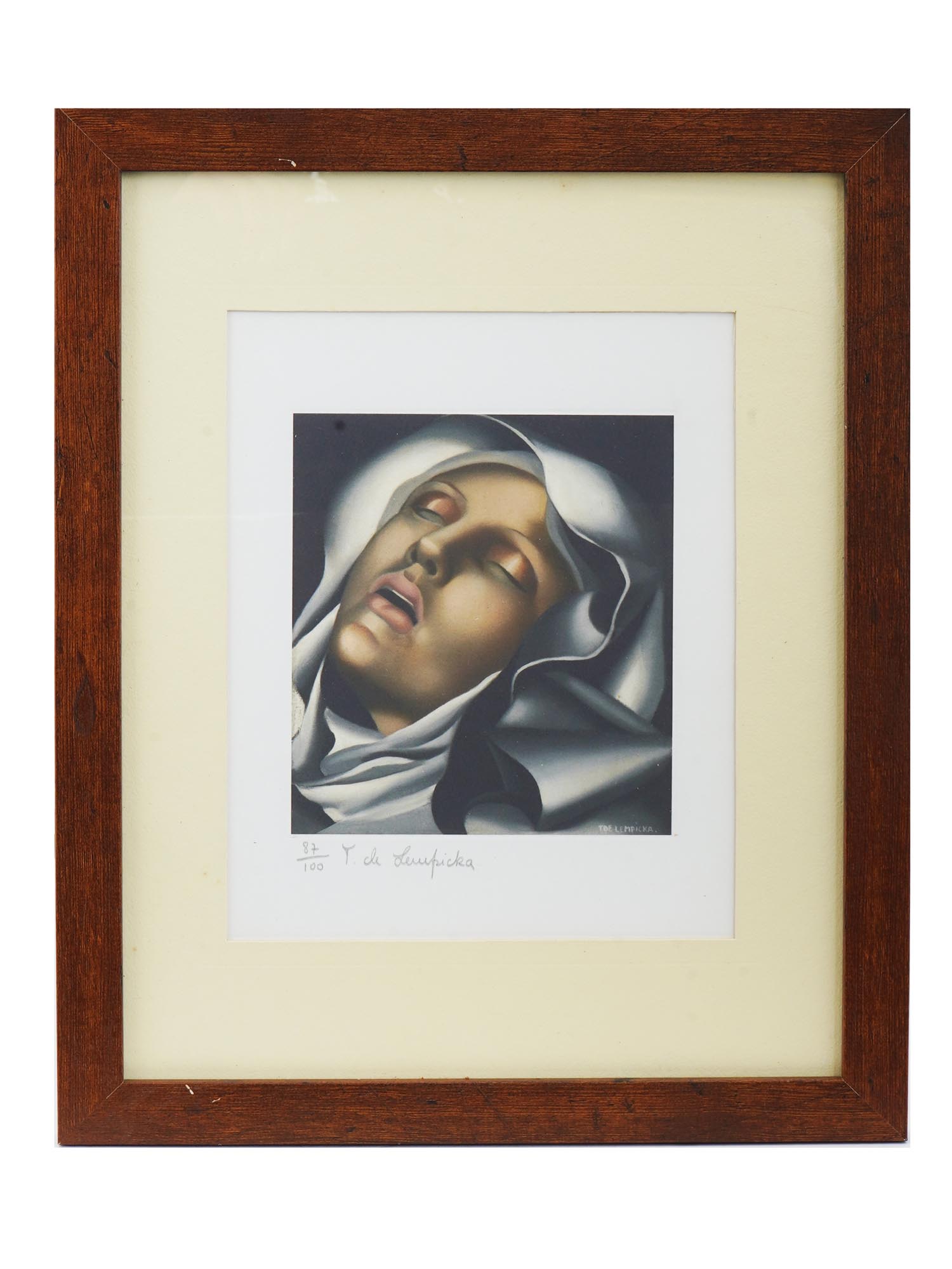 TAMARA DE LEMPICKA PENCIL SIGNED FRENCH LITHOGRAPH PIC-0