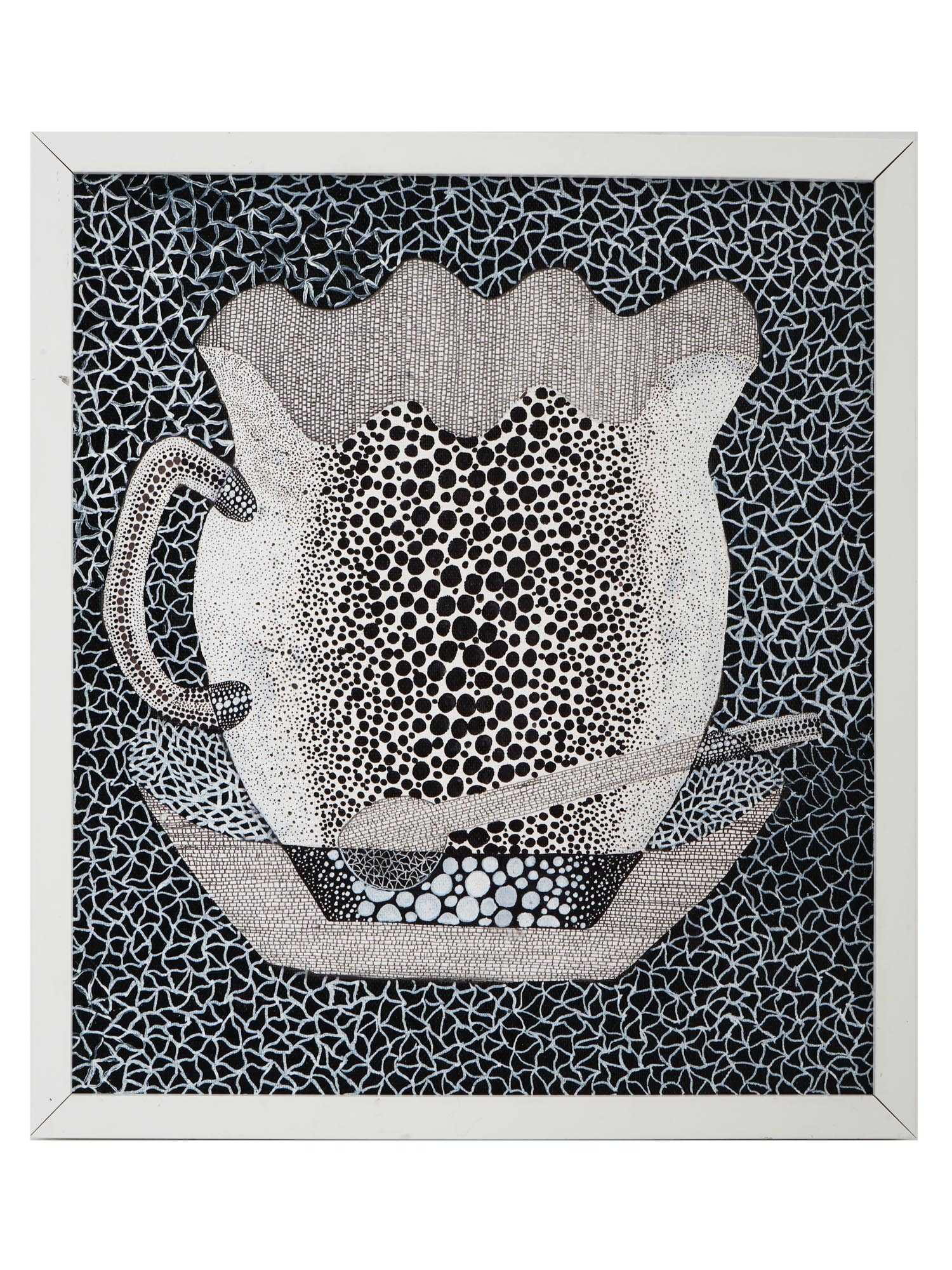 JAPANESE COFFEE ACRYLIC PAINTING AFTER YAYOI KUSAMA PIC-0