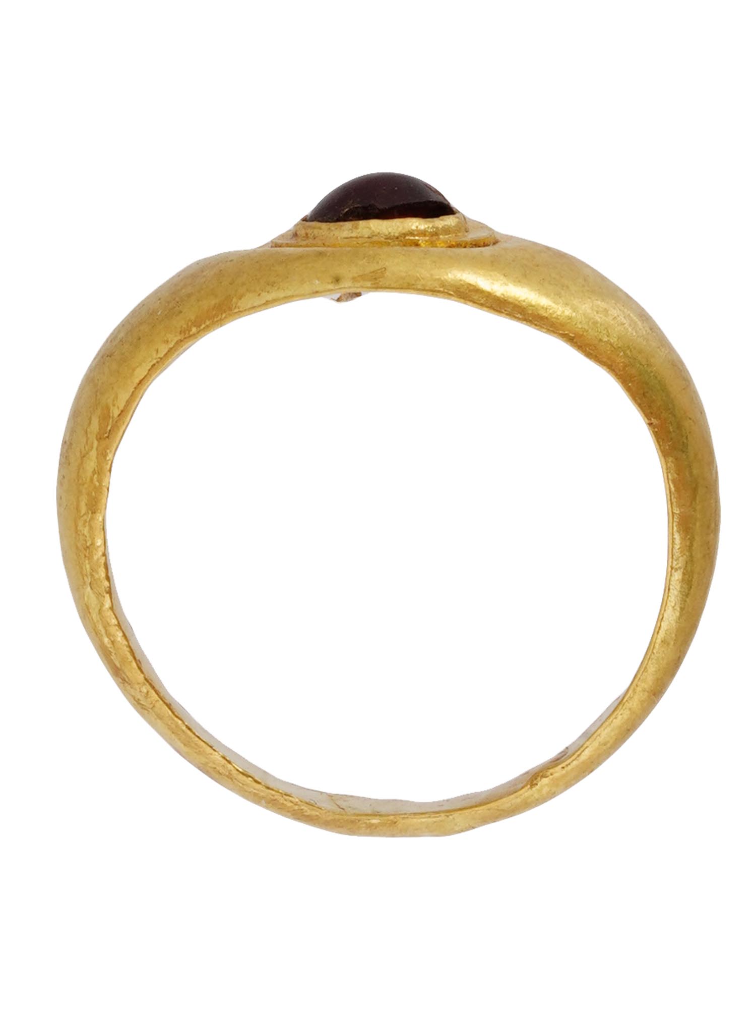 ANCIENT ROMAN GOLD RING WITH GARNET STONE PIC-4