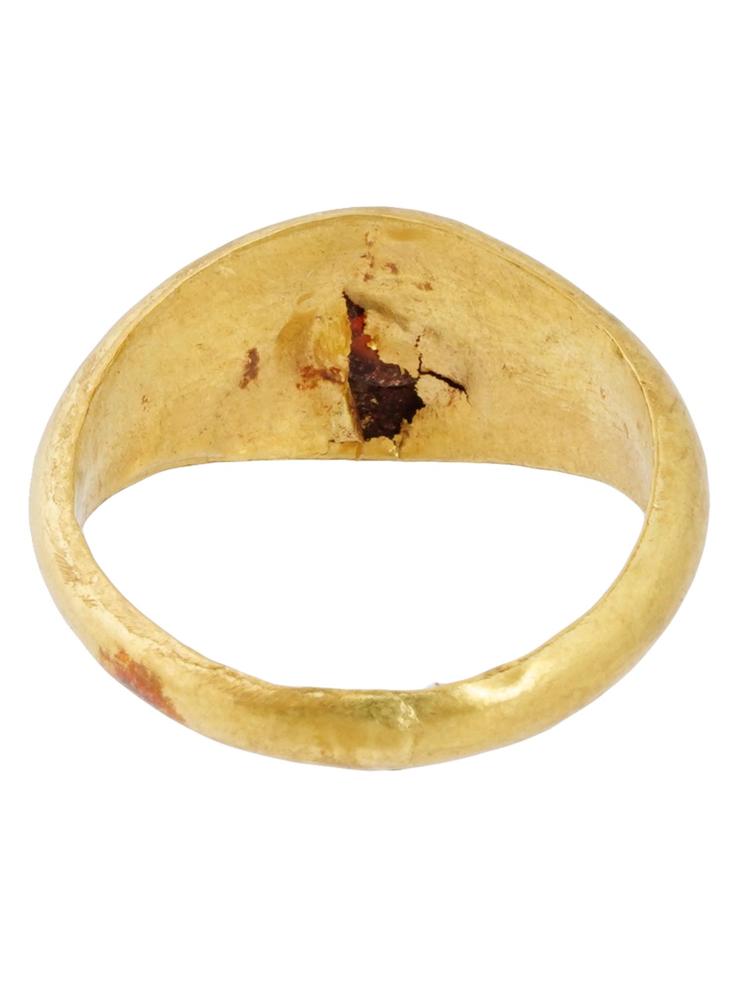 ANCIENT ROMAN GOLD RING WITH GARNET STONE PIC-2