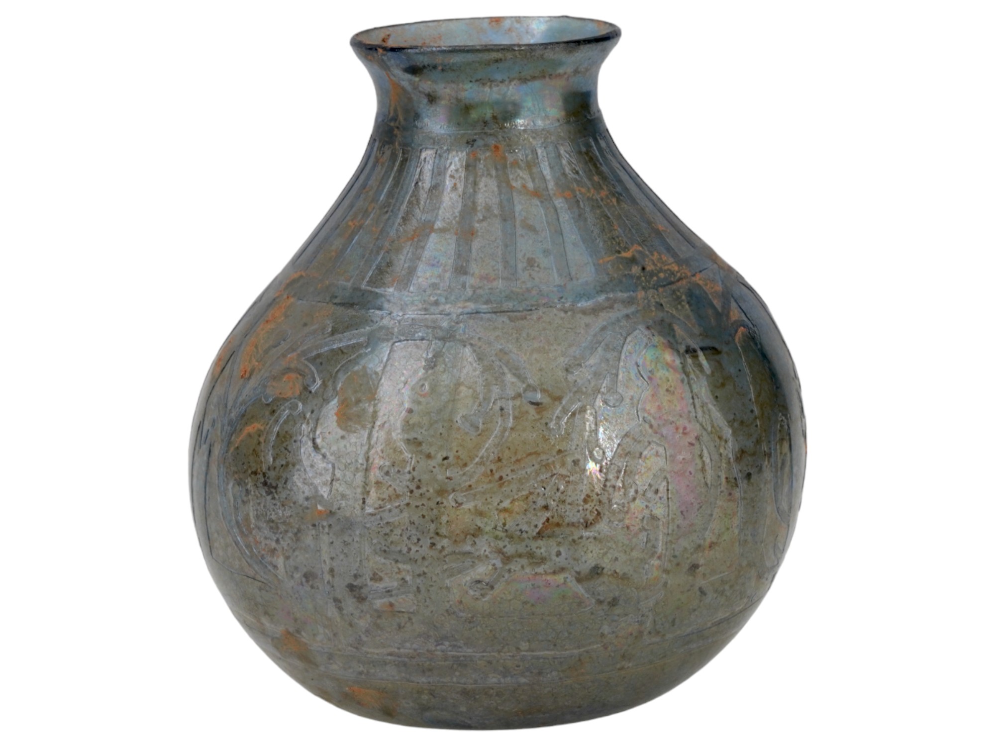 ANCIENT OTTOMAN ISLAMIC GLASS VASE AND TERRACOTTA PIPE PIC-4