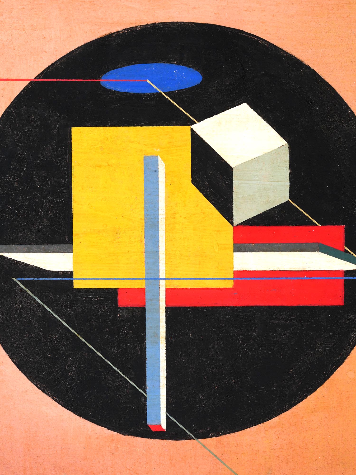 ATTR TO LASZLO MOHOLY NAGY MIXED MEDIA PAINTING PIC-1