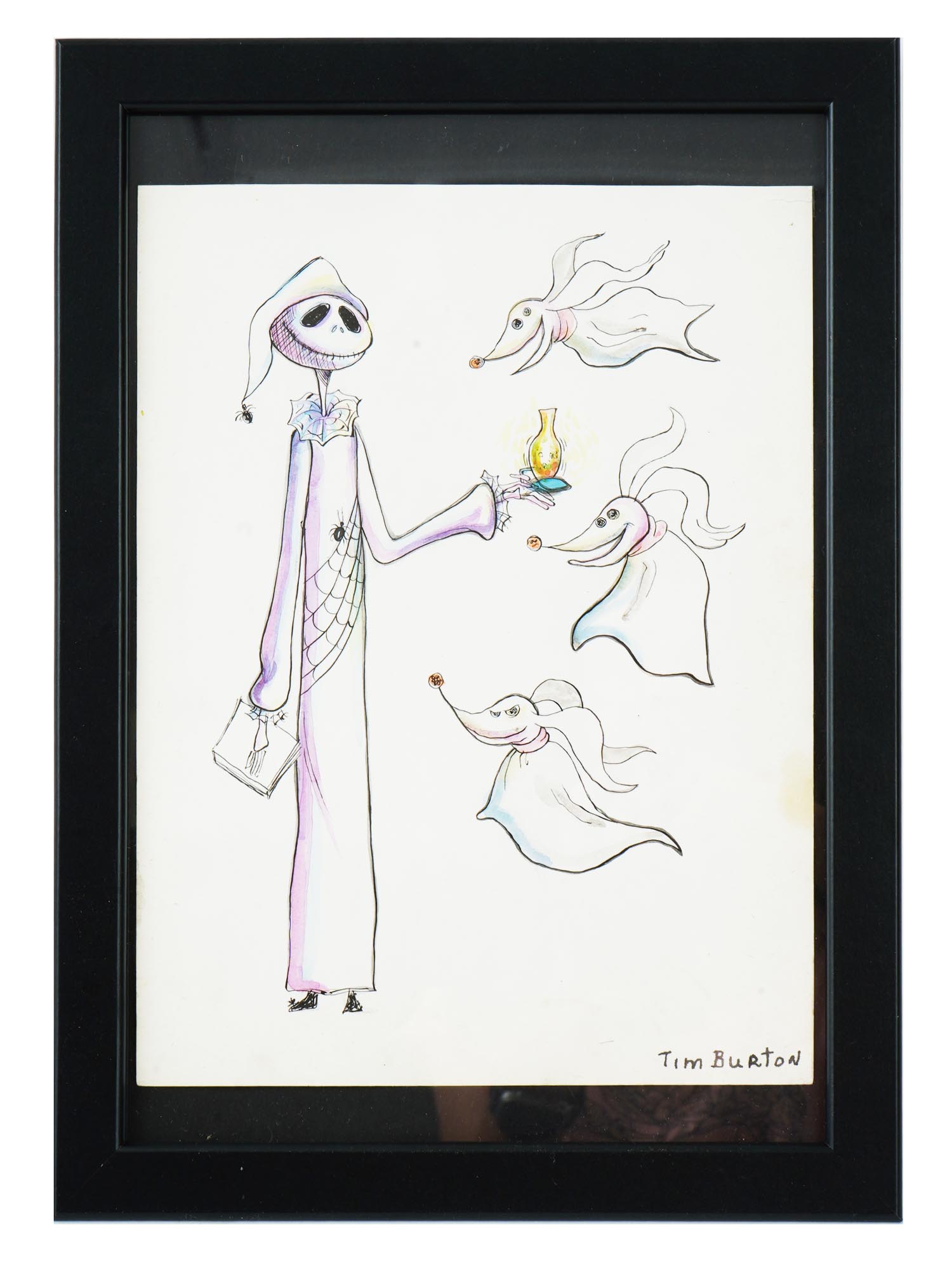 TIM BURTON AMERICAN ILLUSTRATION WATERCOLOR PAINTING PIC-0