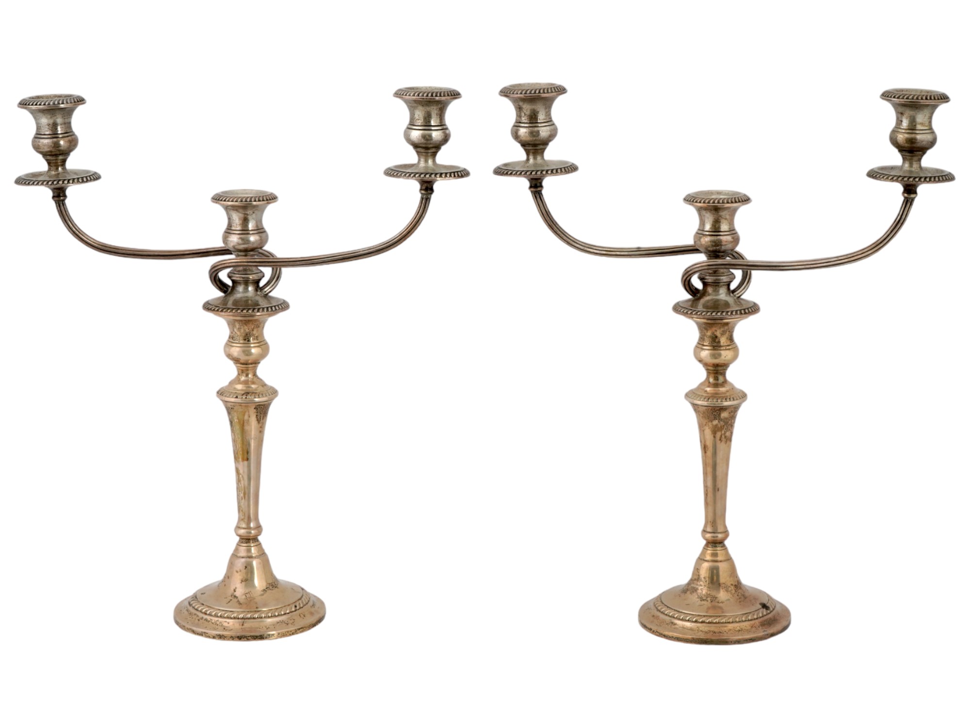 AMERICAN GORHAM WEIGHTED STERLING SILVER CANDELABRAS PIC-1