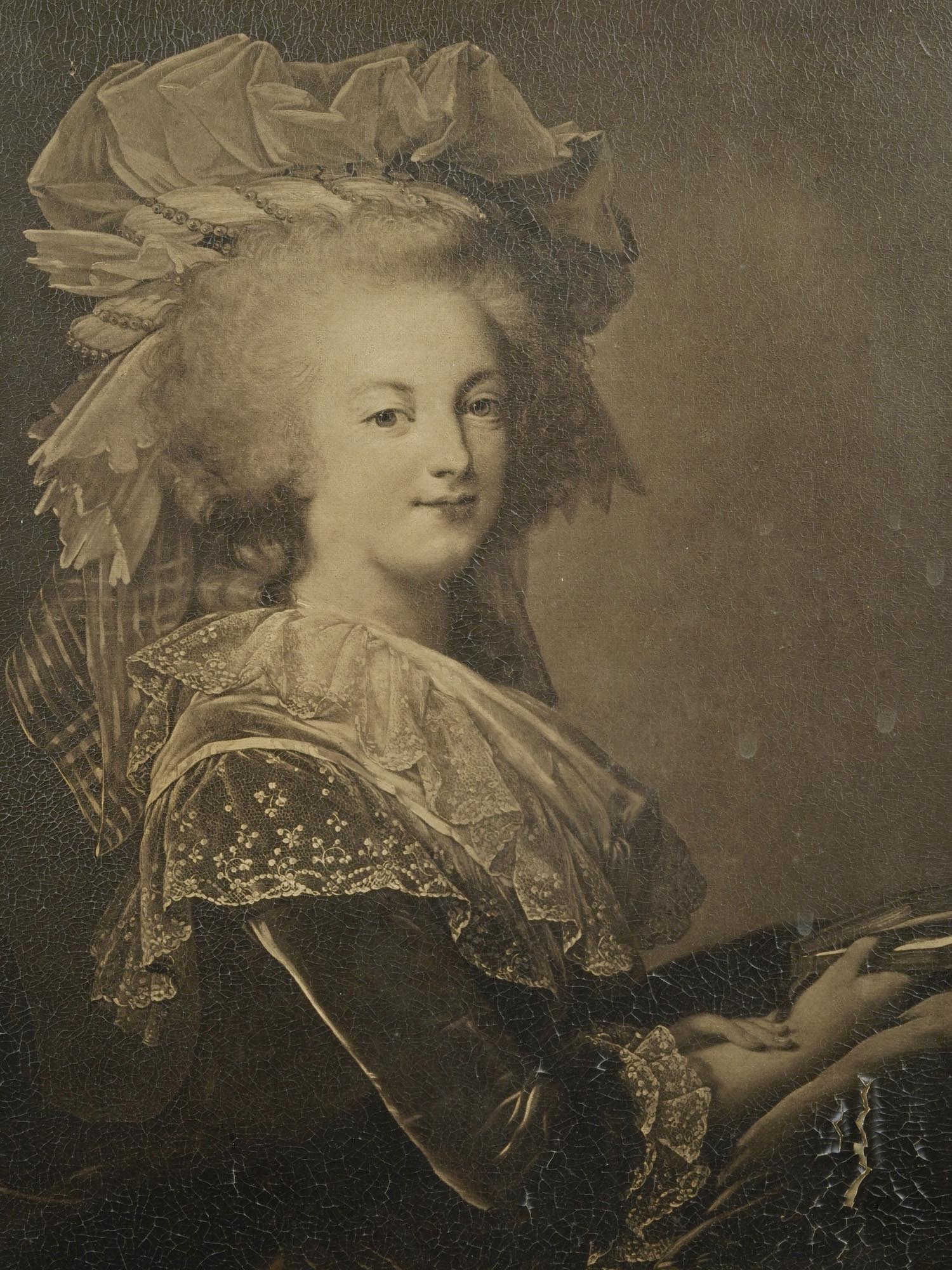 ANTIQUE PHOTOGRAVURE PORTRAIT OF MARIE ANTOINETTE PIC-1