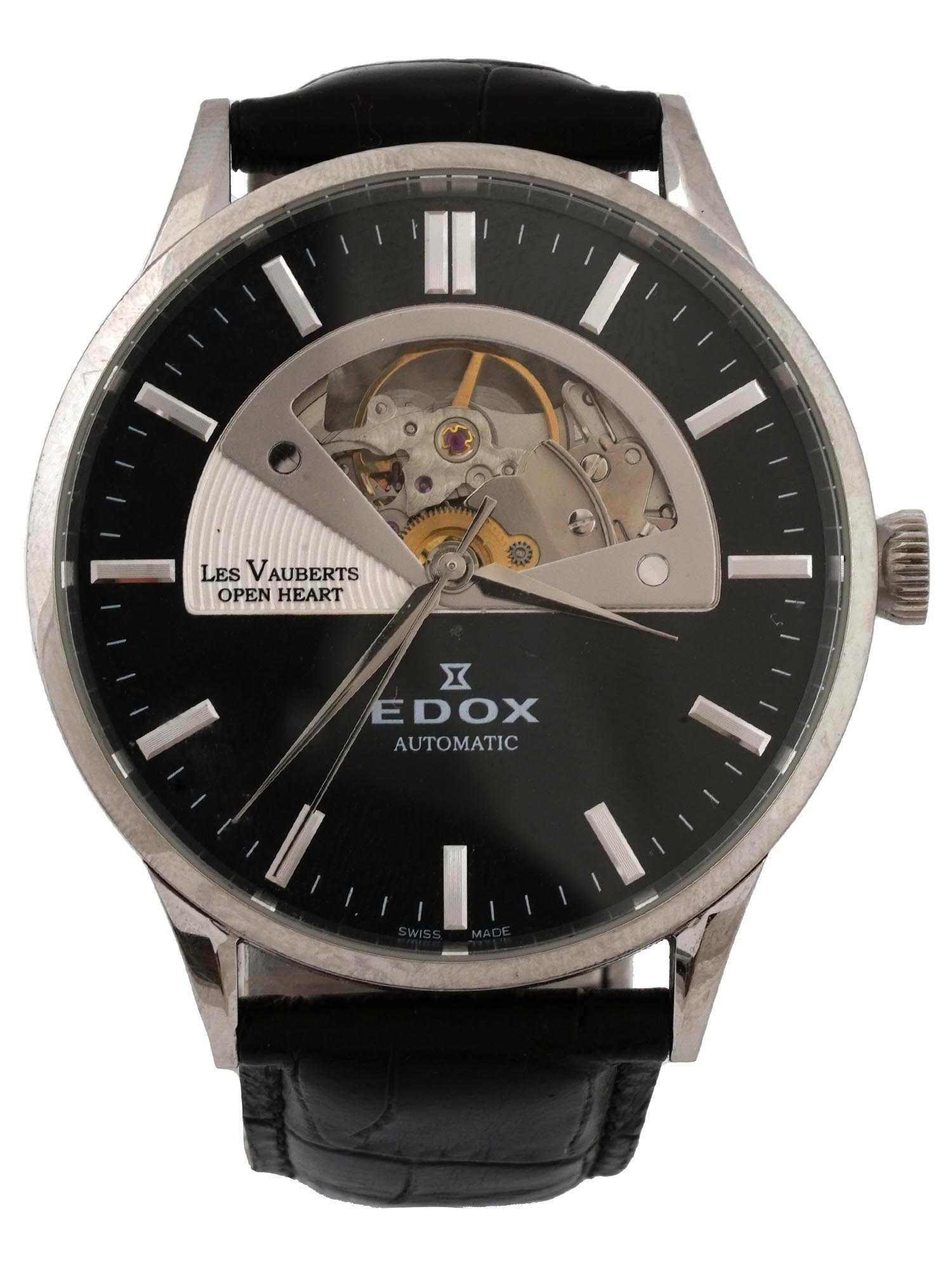 EDOX LES VAUBERTS OPEN HEART AUTOMATIC WRISTWATCH PIC-1