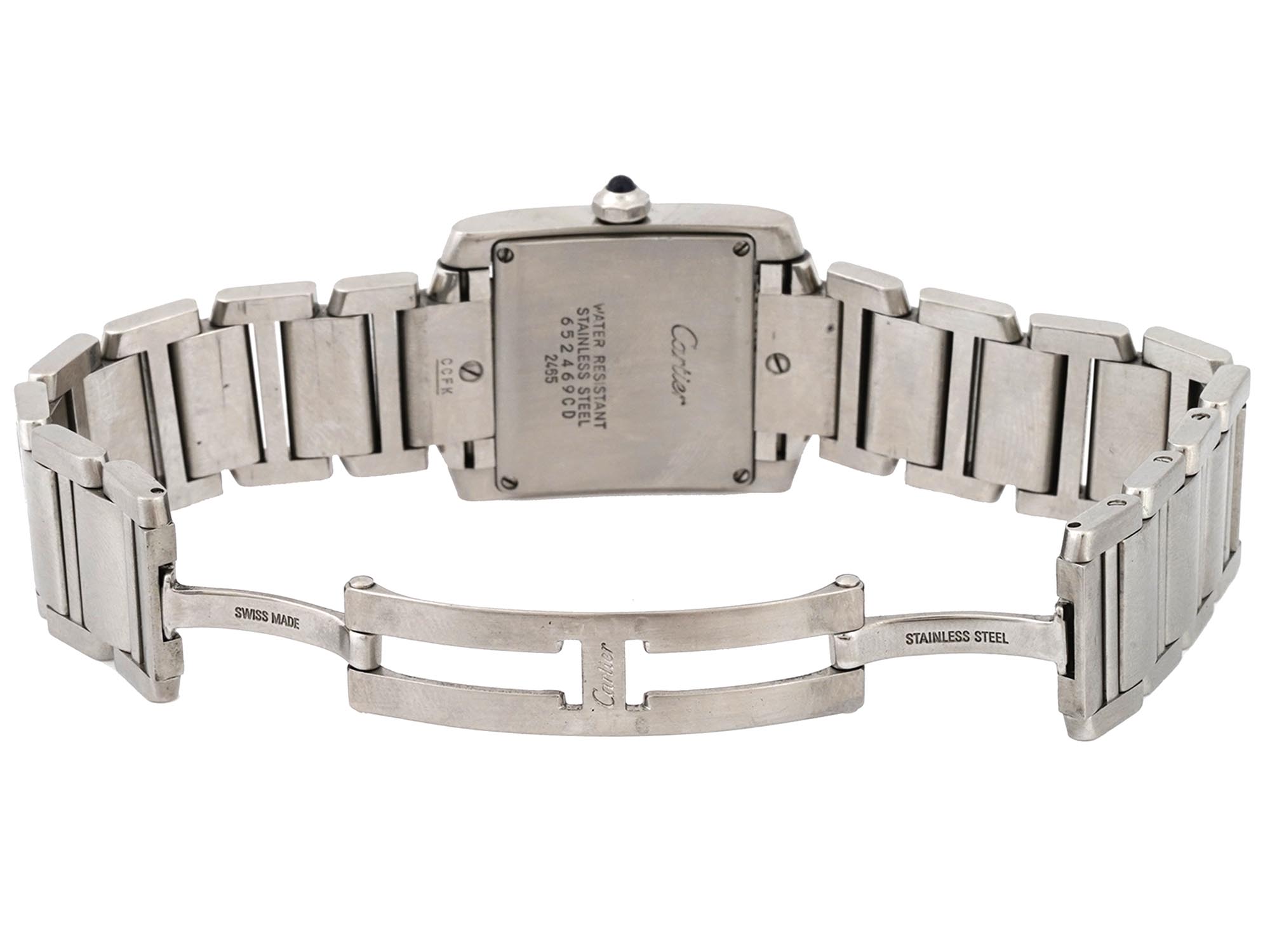 CARTIER TANK FRANCAISE STAINLESS STEEL WRISTWATCH PIC-3