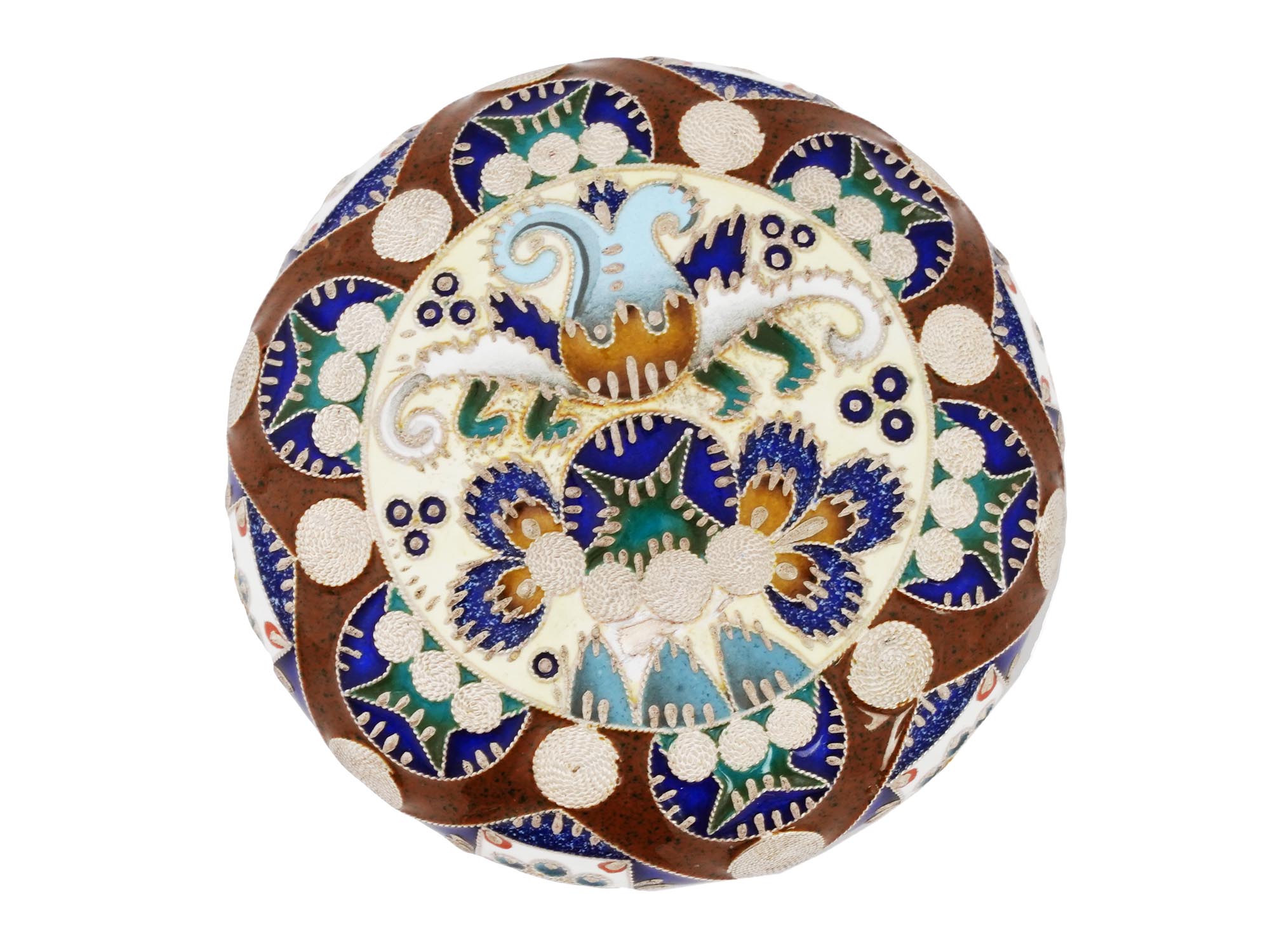 RUSSIAN SILVER CLOISONNE ENAMEL PILL BOX PIC-7