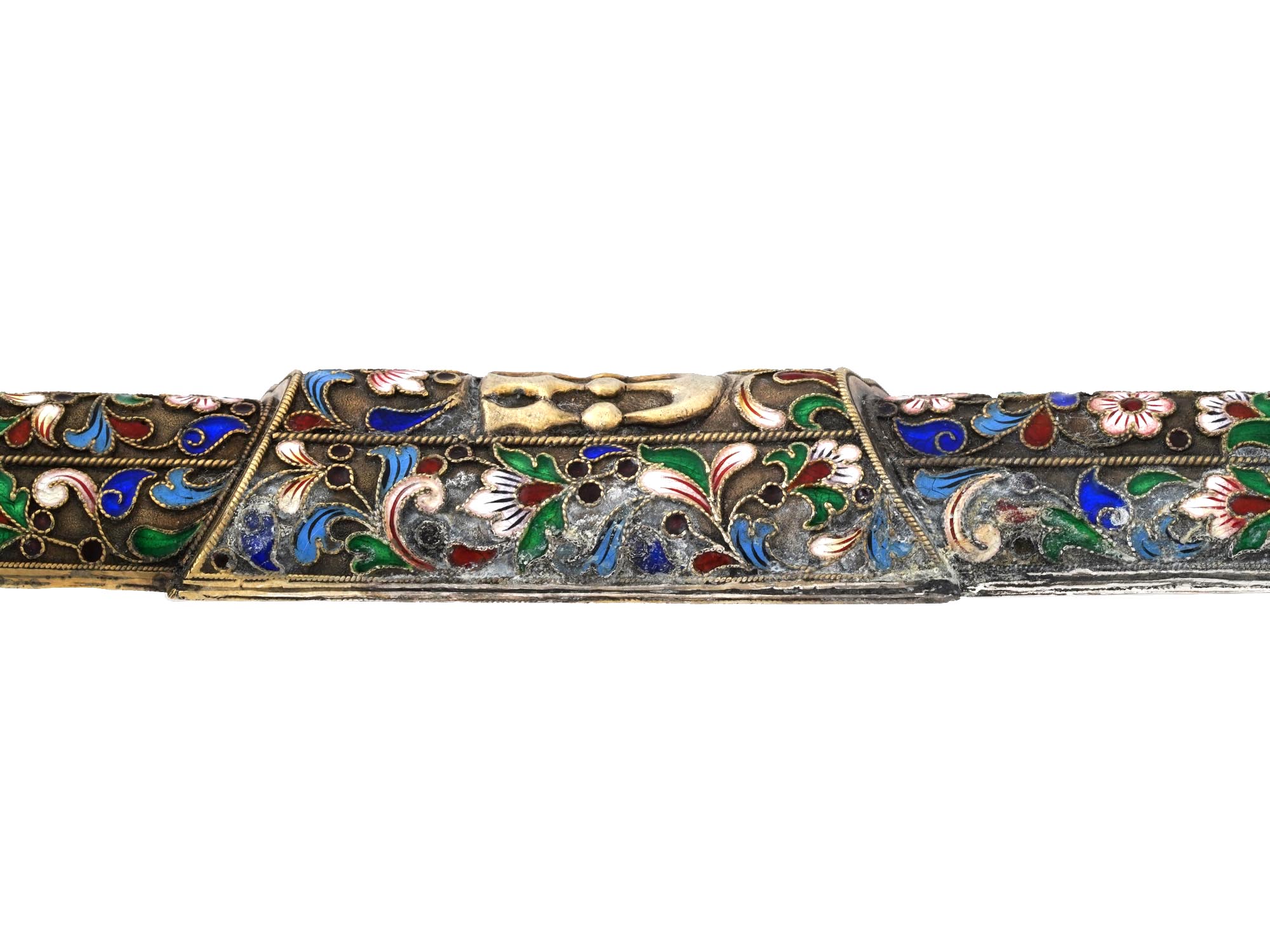 RUSSIAN JUDAICA SILVER CLOISONNE ENAMEL MEZUZAH PIC-6