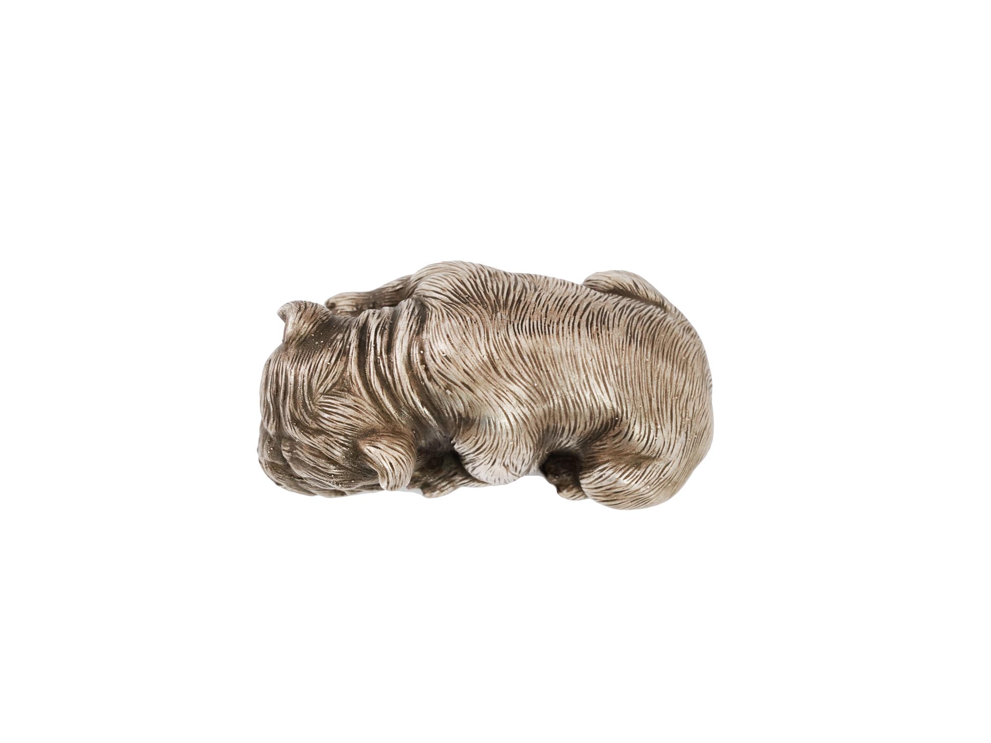 RUSSIAN SILVER RUBY FIGURINE OF A BULLDOG PIC-5