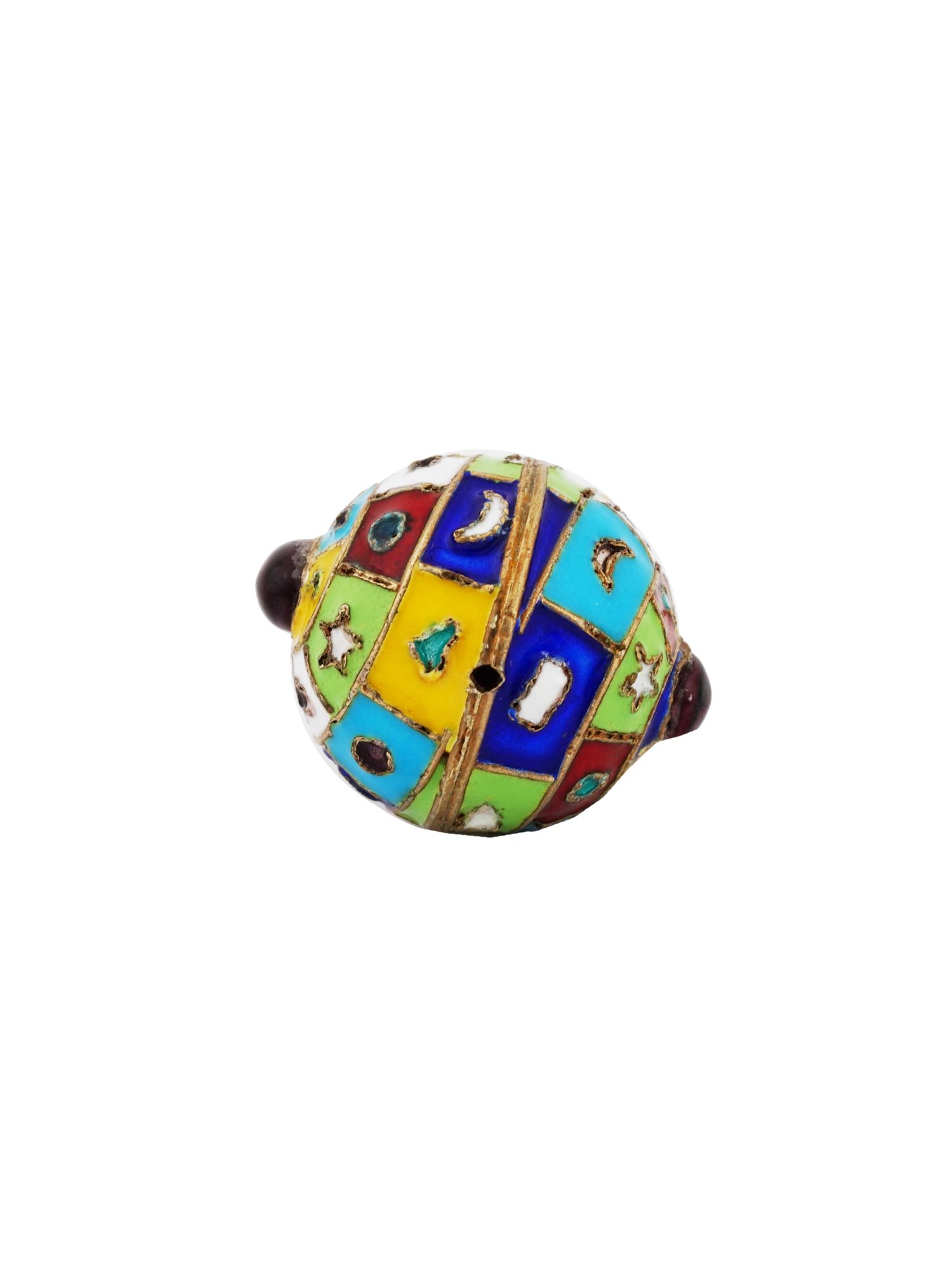 RUSSIAN GILT SILVER ENAMEL GEMSTONE EASTER EGG PENDANT PIC-4