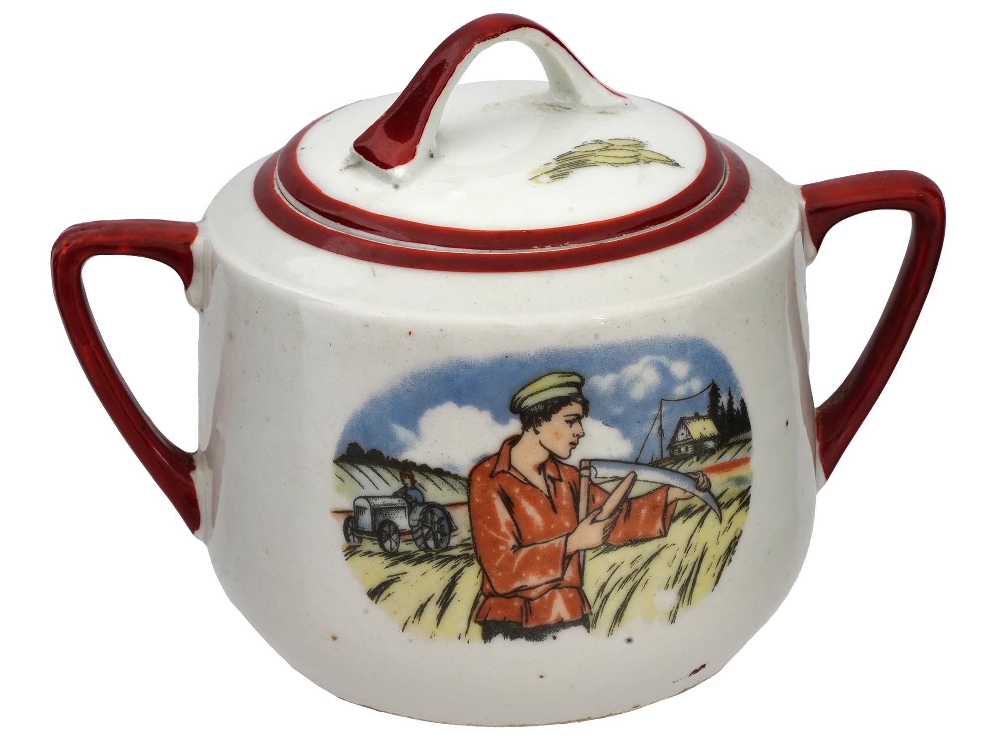 RUSSIAN SOVIET DULEVO PORCELAIN FACTORY SUGAR BOWL PIC-0