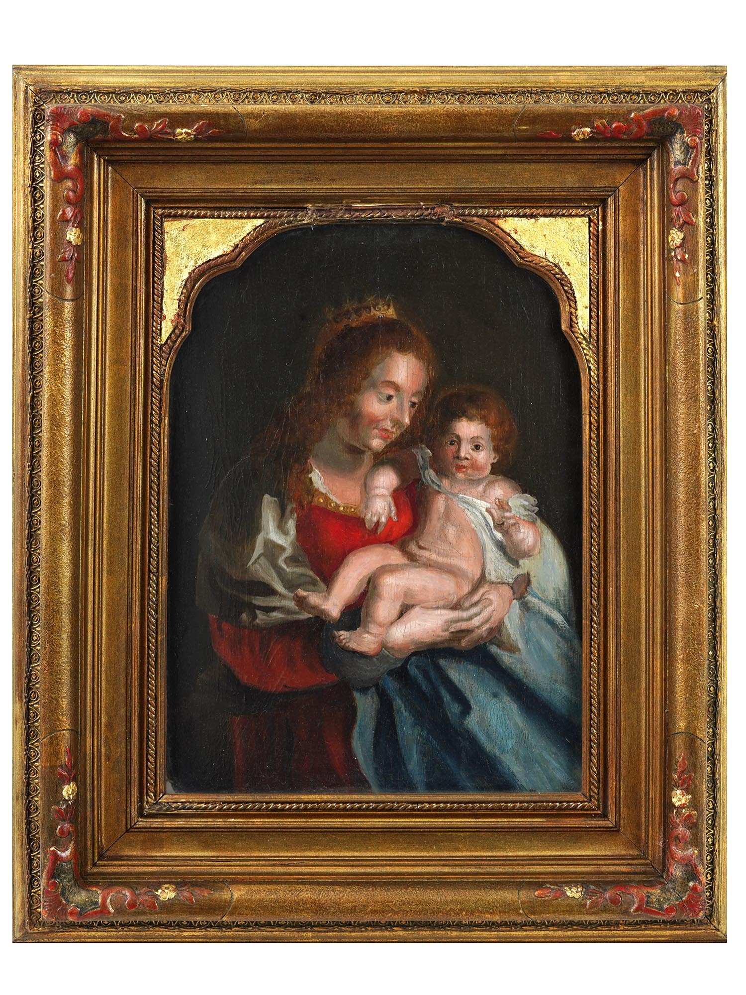 AFTER PETER PAUL RUBENS OIL PAINTING VIRGIN AND CHILD PIC-0