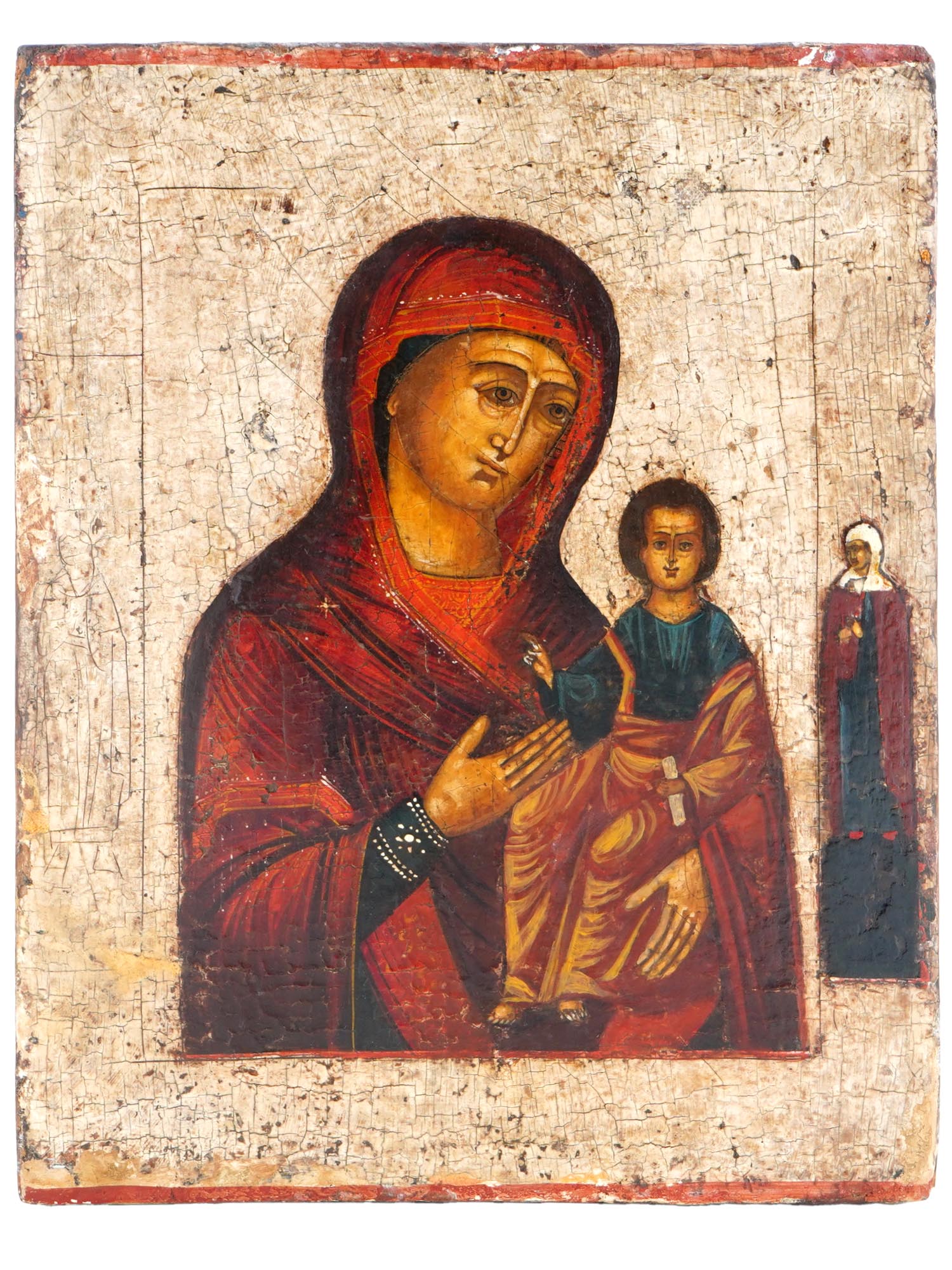 ANTIQUE 18TH C RUSSIAN ICON SMOLENSK MOTHER OF GOD PIC-0