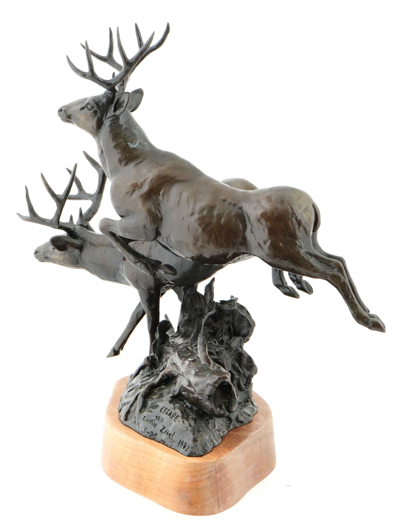 LTD DEER PATINATED BRONZE SCULPTURE BY CURTIS ZOBEL PIC-3