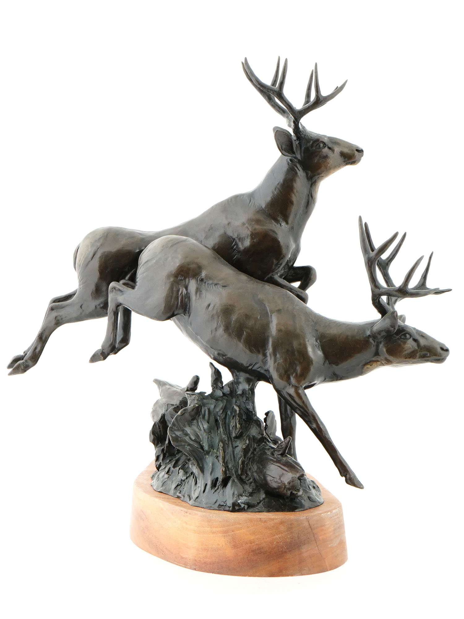 LTD DEER PATINATED BRONZE SCULPTURE BY CURTIS ZOBEL PIC-1