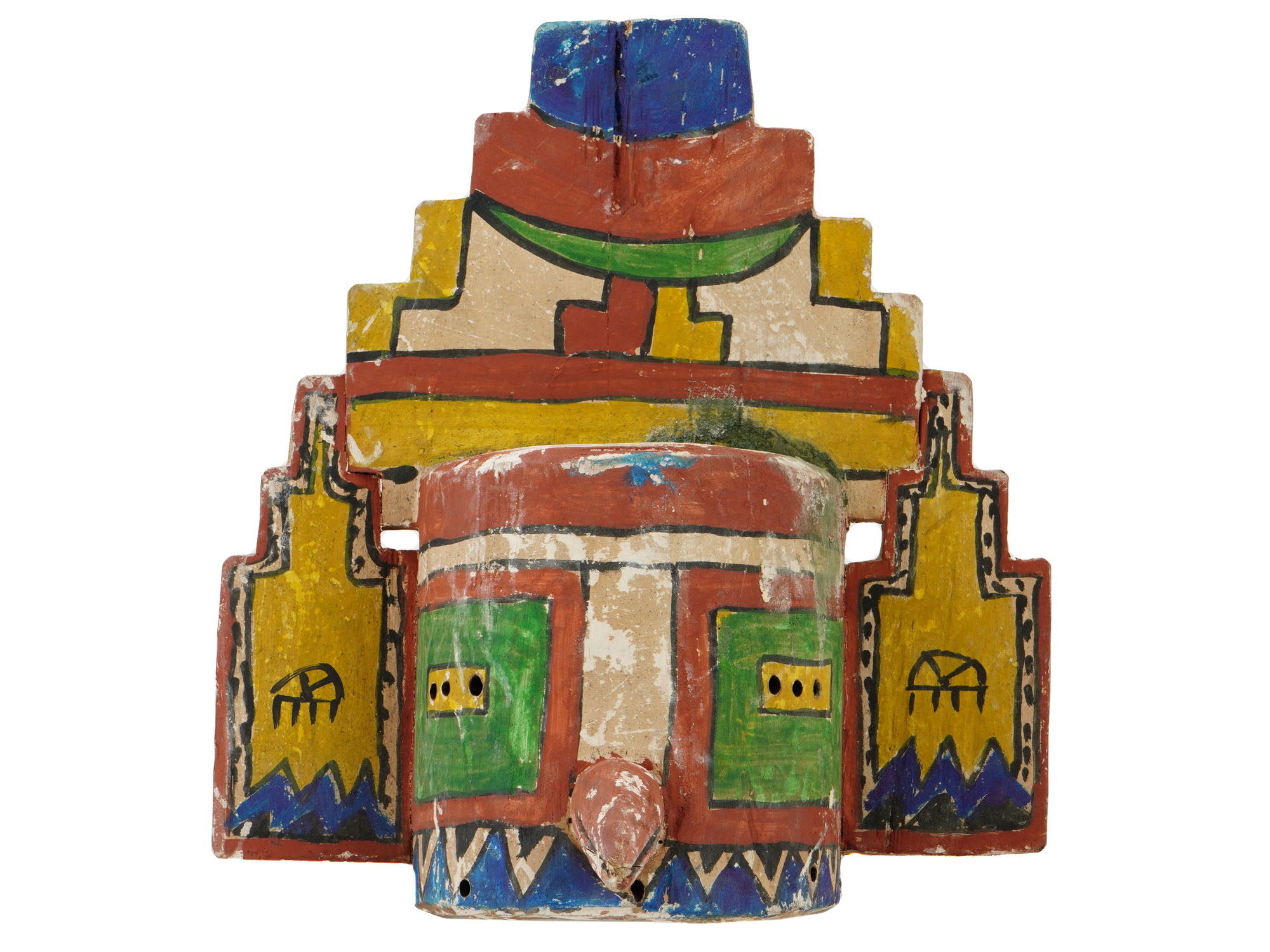 NATIVE AMERICAN WOODEN KACHINA CEREMONIAL MASK PIC-0