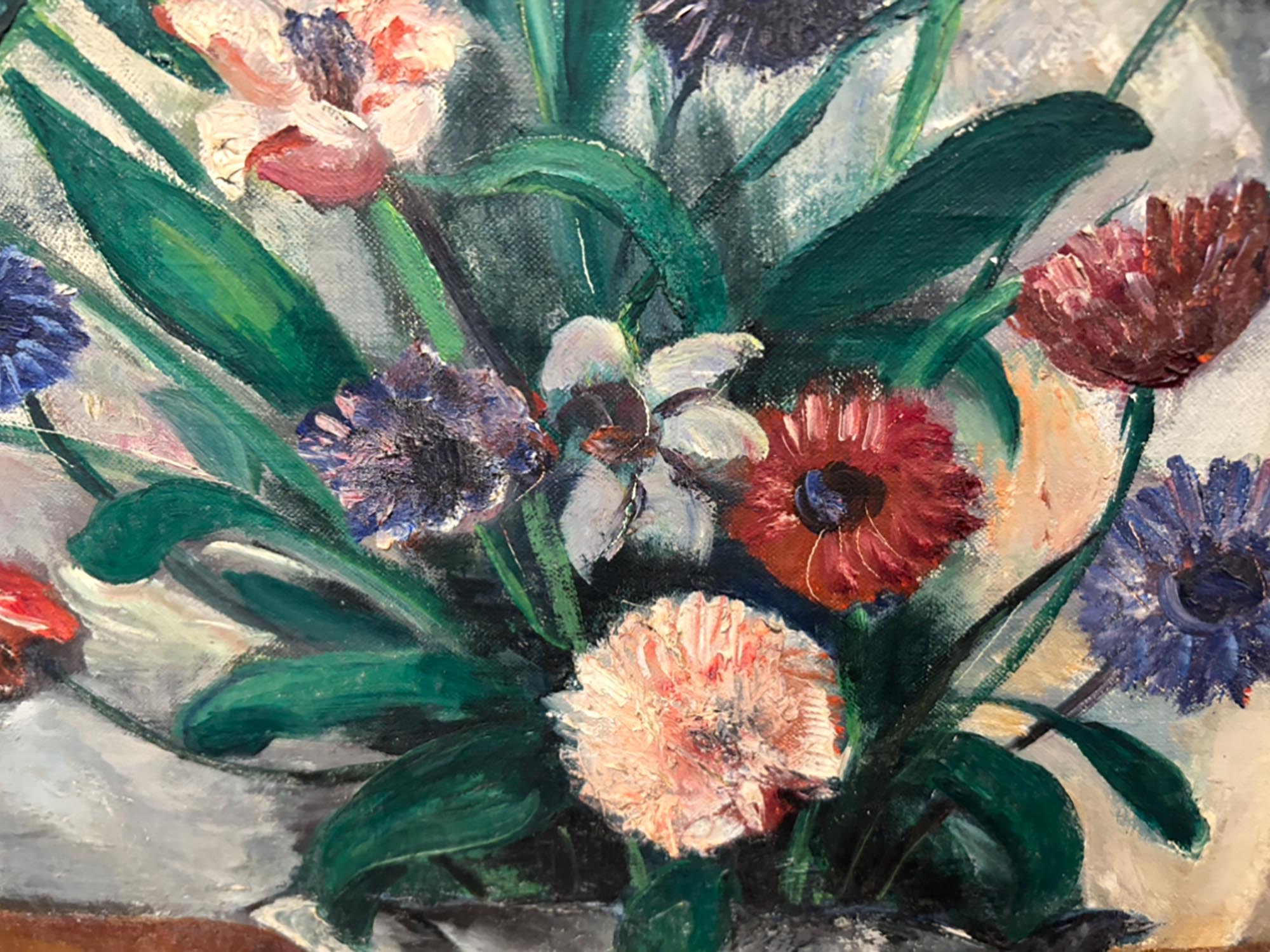 1940 AMERICAN PAINTING BY ABRAHAM BAYLINSON BOUQUET PIC-1