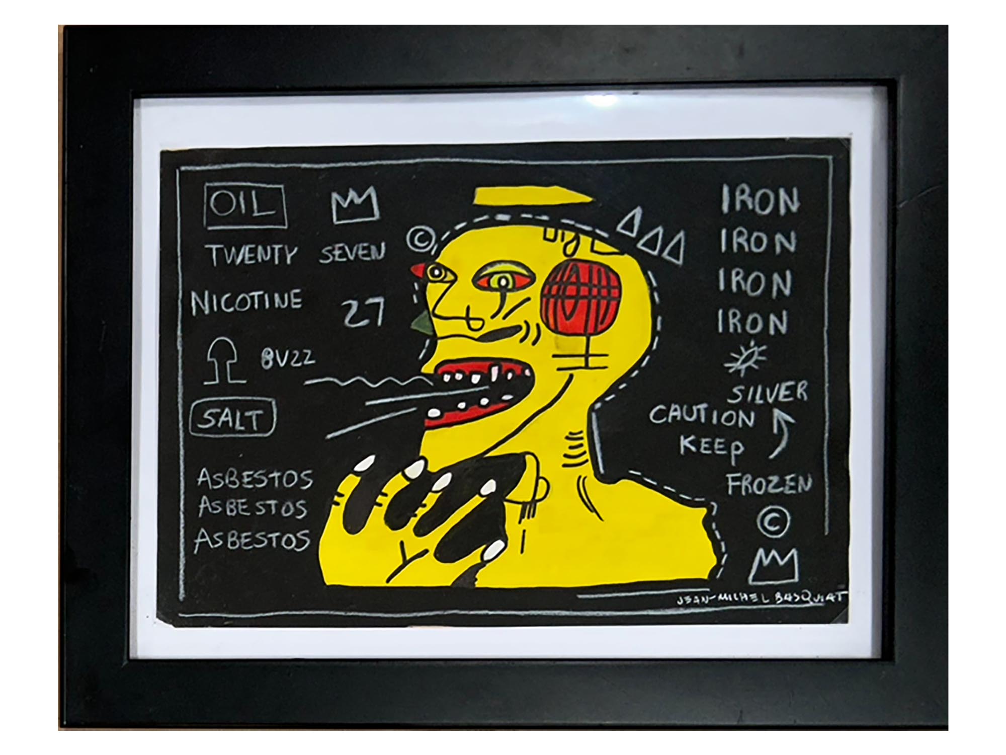 JEAN MICHEL BASQUIAT 1983 AMERICAN PAINTING W COA PIC-0