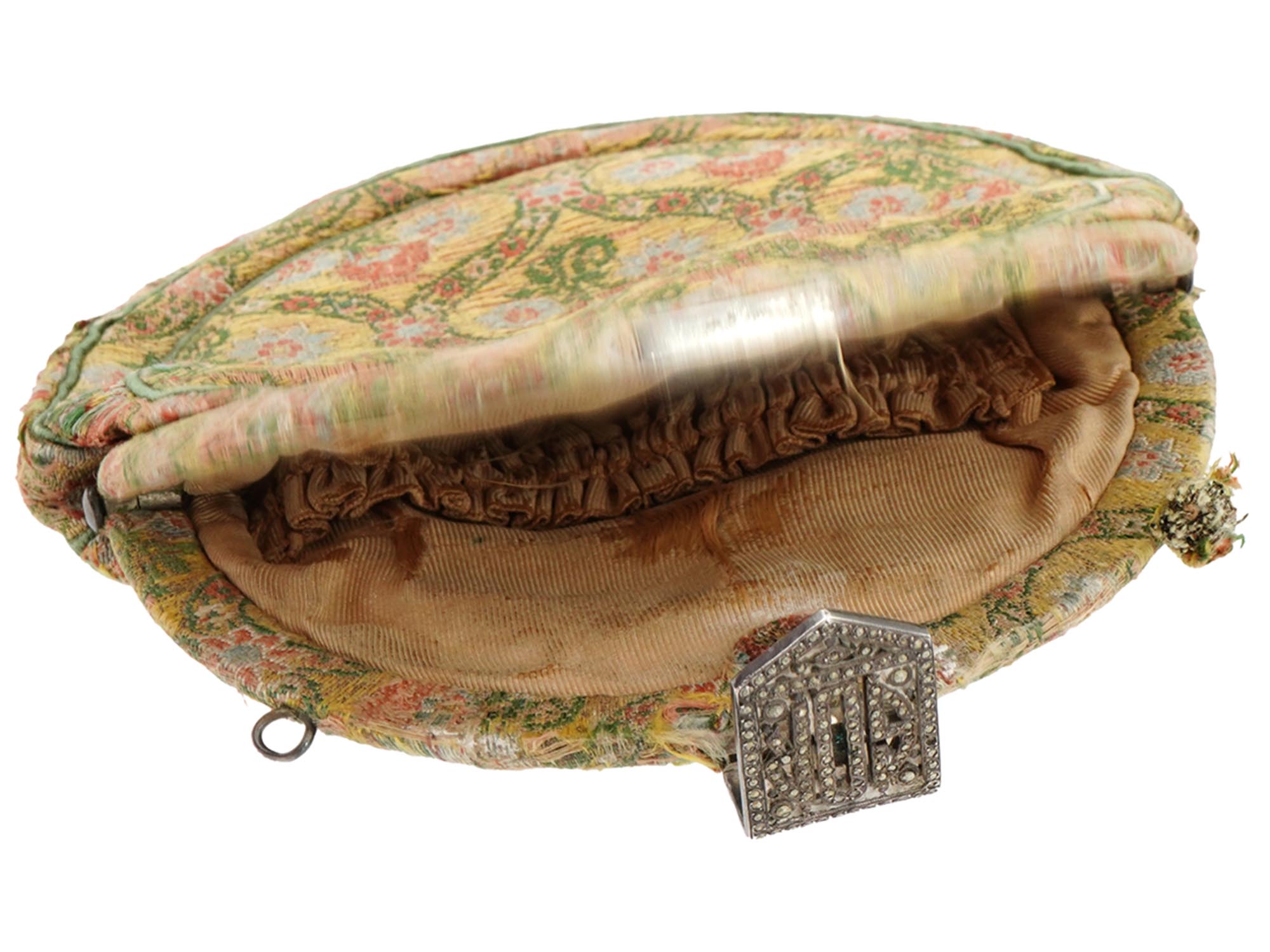 SAFAVID HAND WOVEN TEXTILE HAND BAG W SILVER CLASP PIC-2