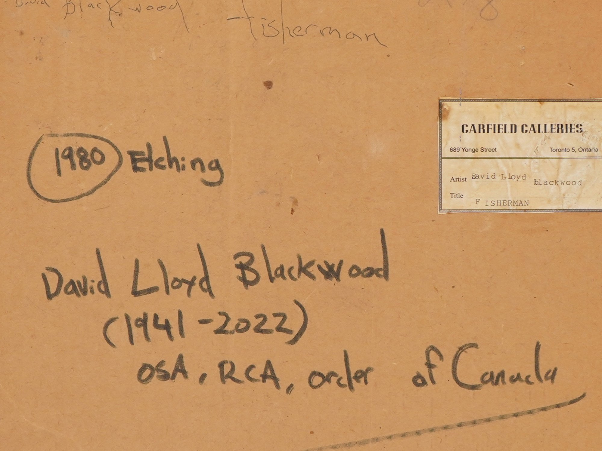 LATE 20TH CEN ETCHING PRINT DEPICTING FISHERMEN PIC-3