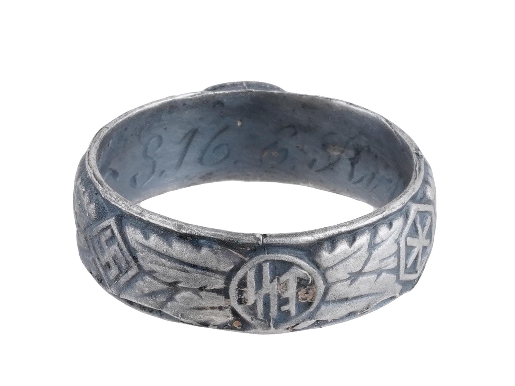 WWII MODEL NAZI GERMAN SS RUNES SIGNET RING PIC-3