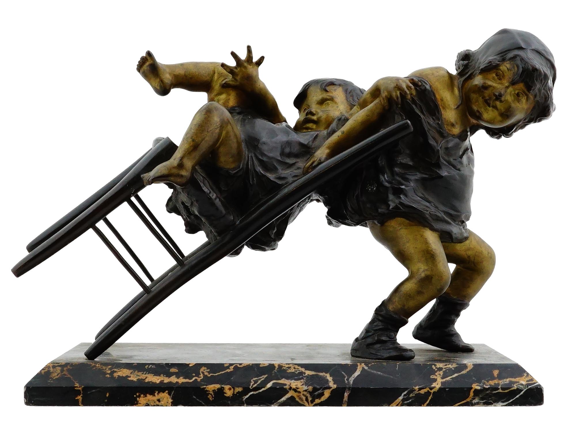 SPANISH GILT  CAST BRONZE SCULPTURE BY JUAN CLARA PIC-1