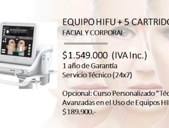 EQUIPO HIFU + 5 CARTRIDGES